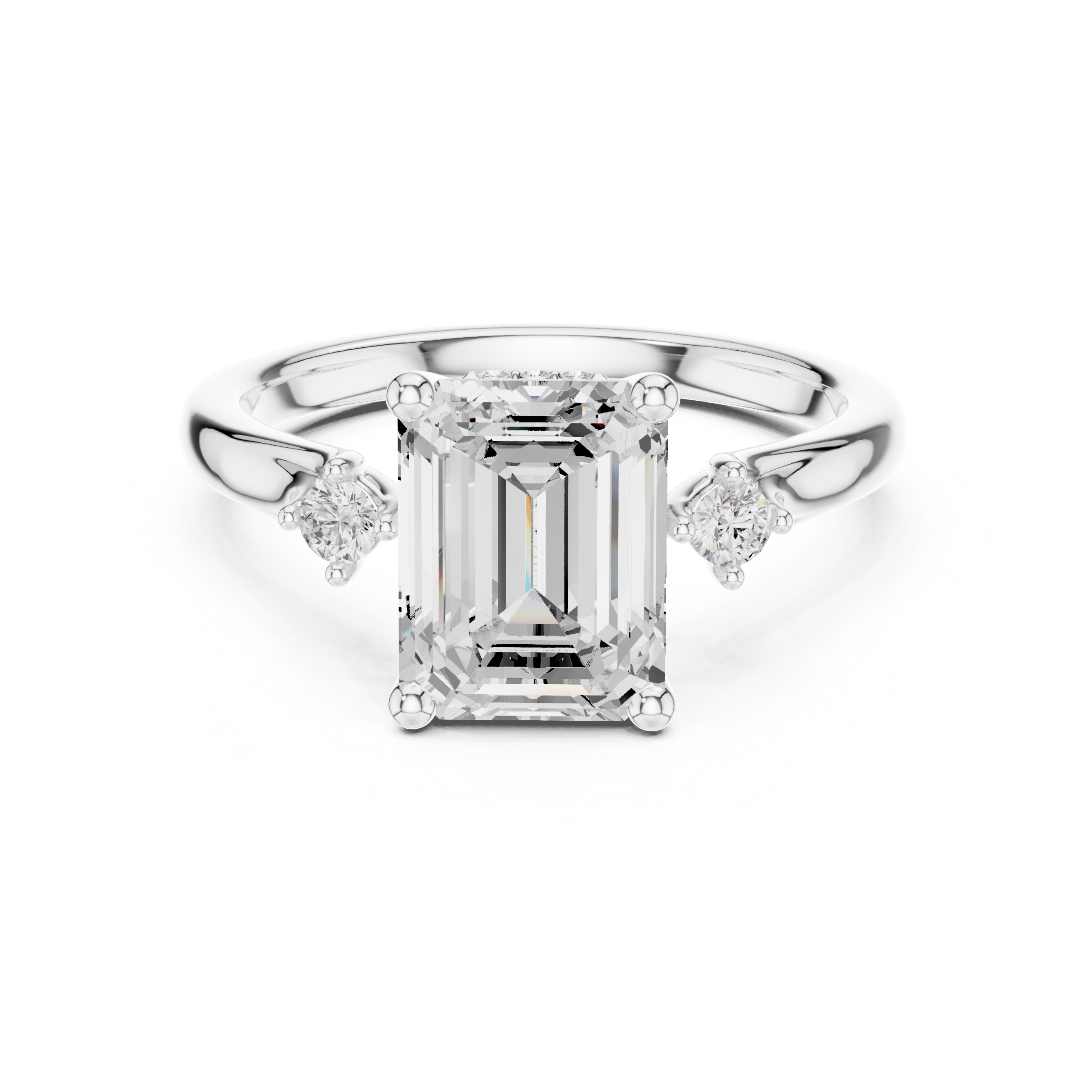 Timeless Lab-Grown Emerald Cut Diamond Engagement Ring in 14K Gold