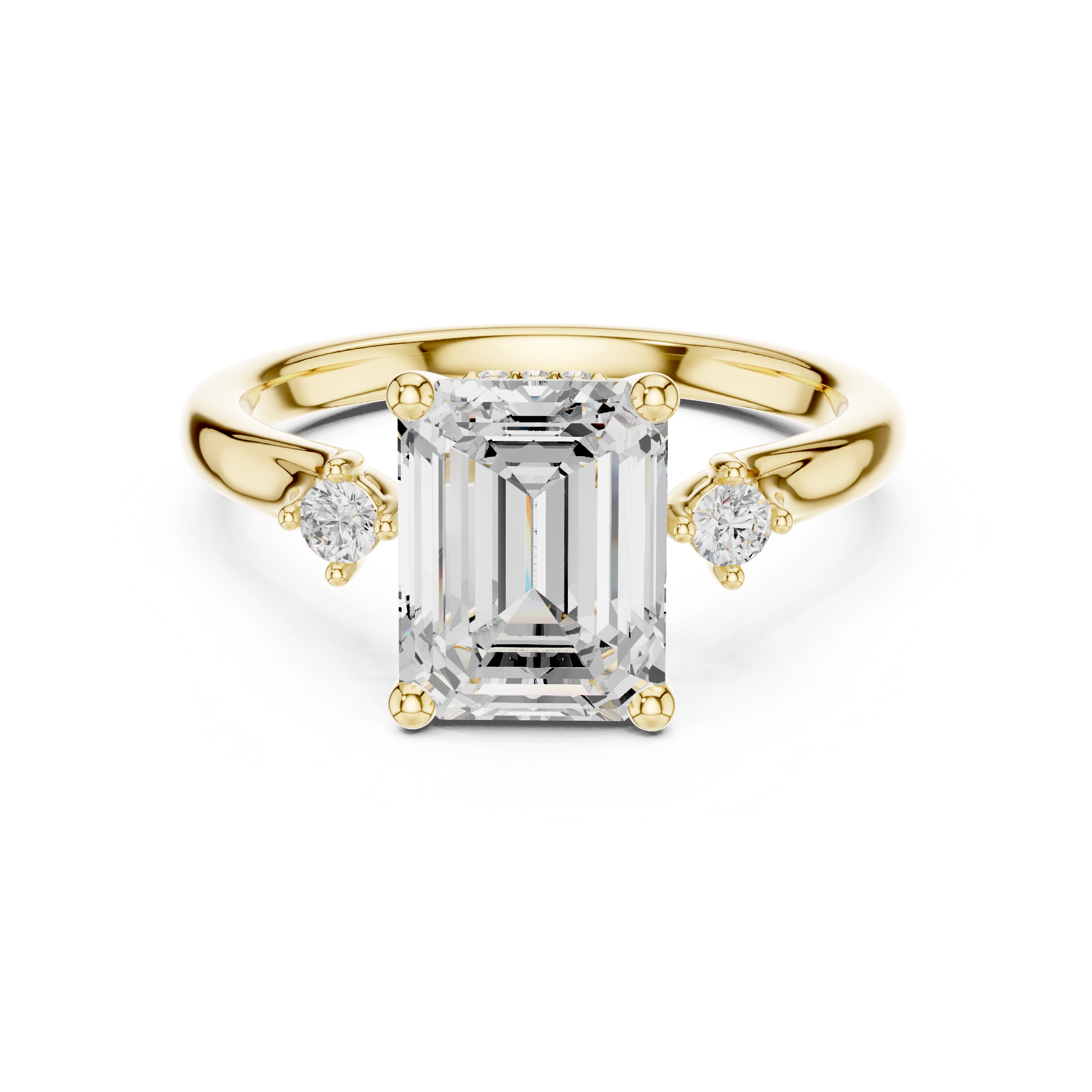 Timeless Lab-Grown Emerald Cut Diamond Engagement Ring in 14K Gold