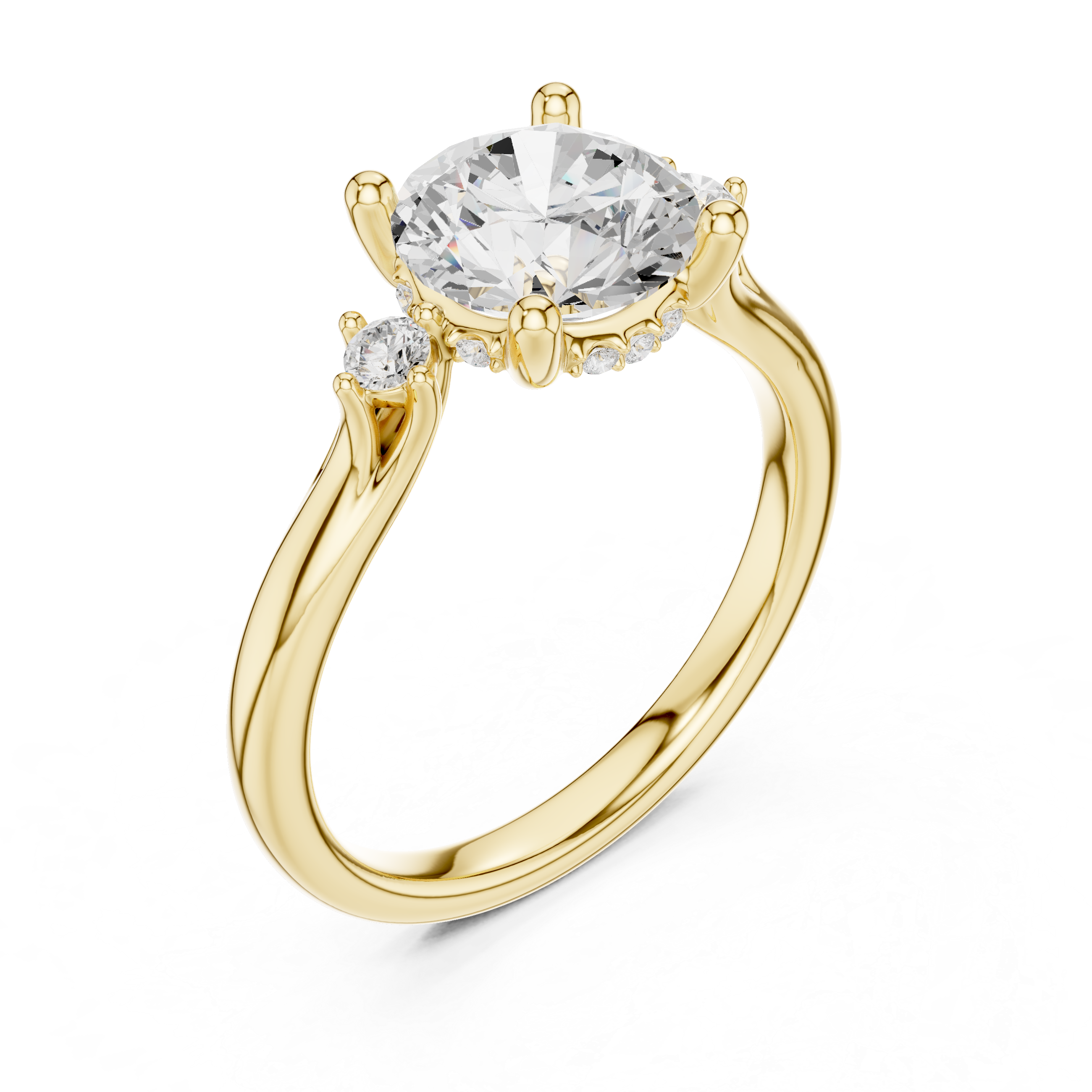 Sustainable Three-Stone Round Brilliant Lab Created Diamond Ring