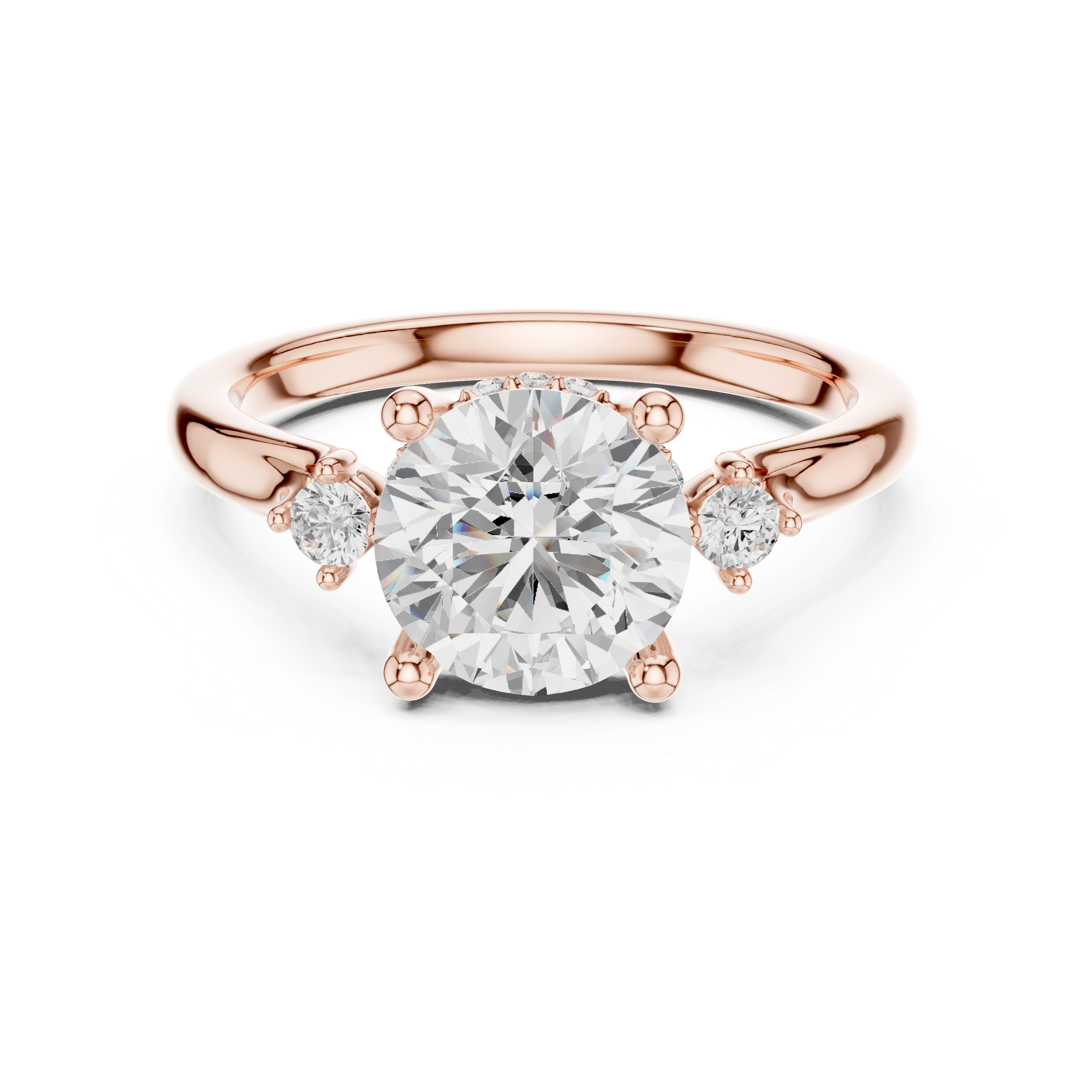 Sustainable Three-Stone Round Brilliant Lab Created Diamond Ring