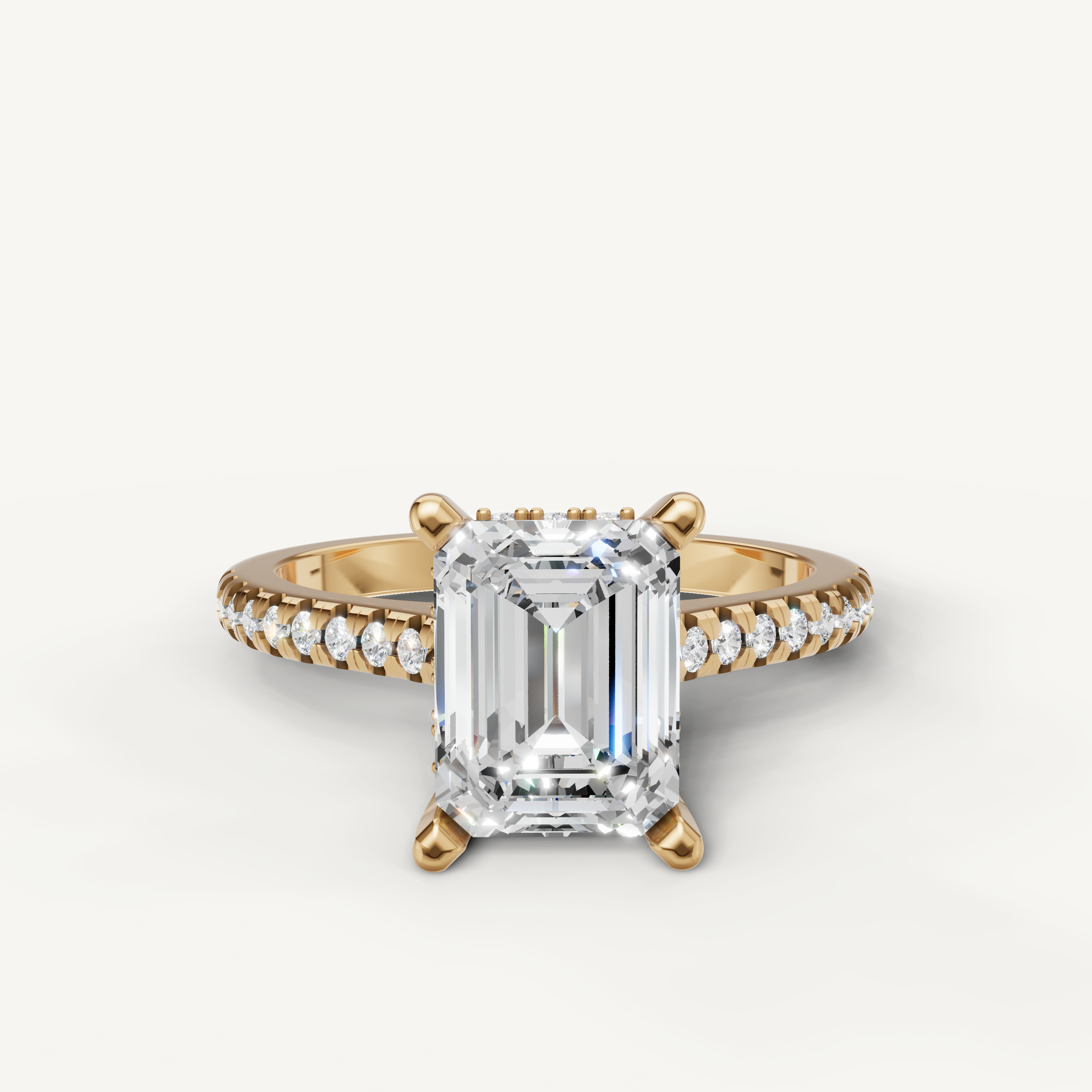 Raul Diamonds emerald cut lab grown diamond engagement ring in 14k yellow gold