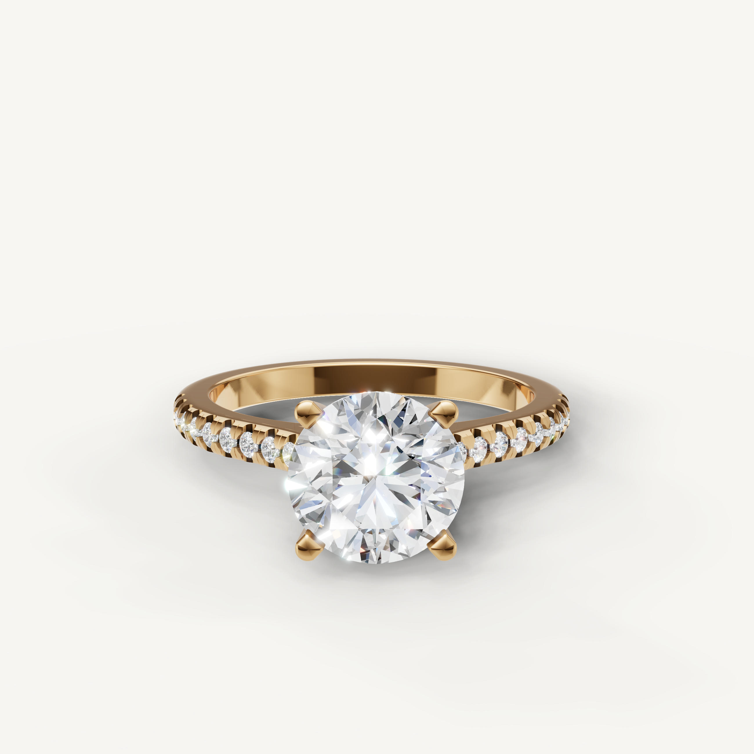 Classic Round Cut Lab Grown Diamond Solitaire Ring in 14K Yellow Gold – Raul Diamonds