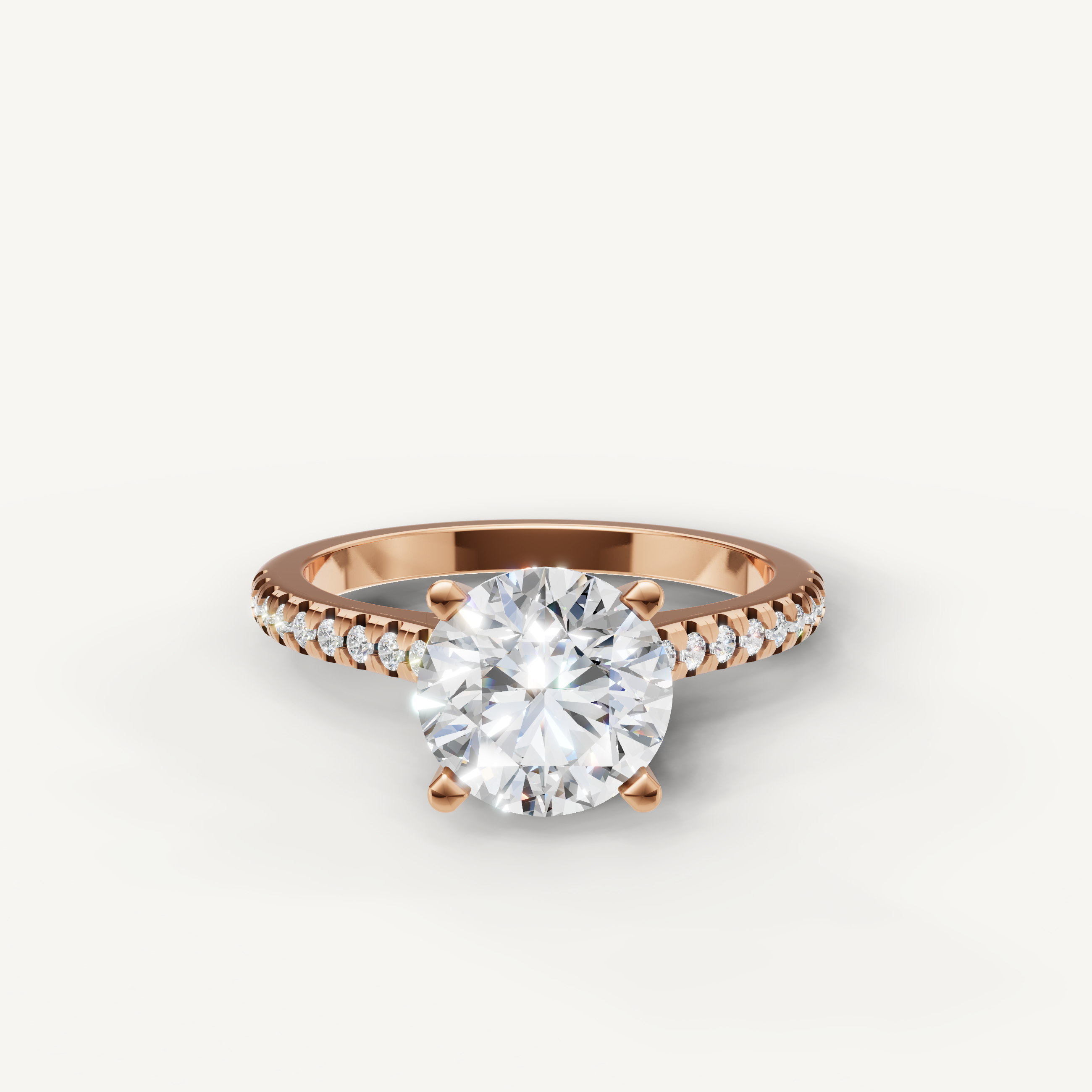 Classic Round Cut Lab Grown Diamond Ring in 14K Rose Gold – Raul Diamonds