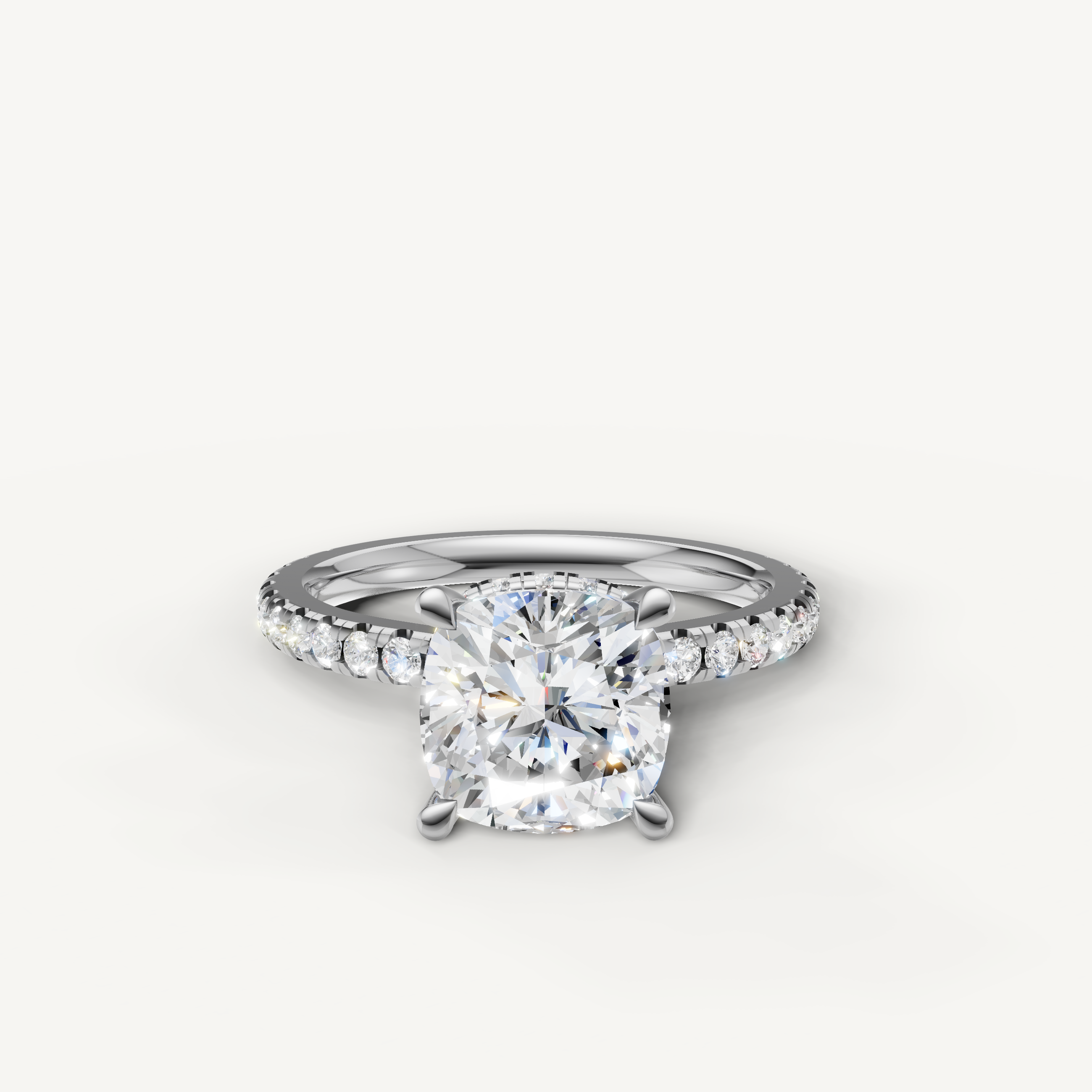 Cushion Lab Grown Diamond Engagement Ring in 14K White Gold – Raul Diamonds