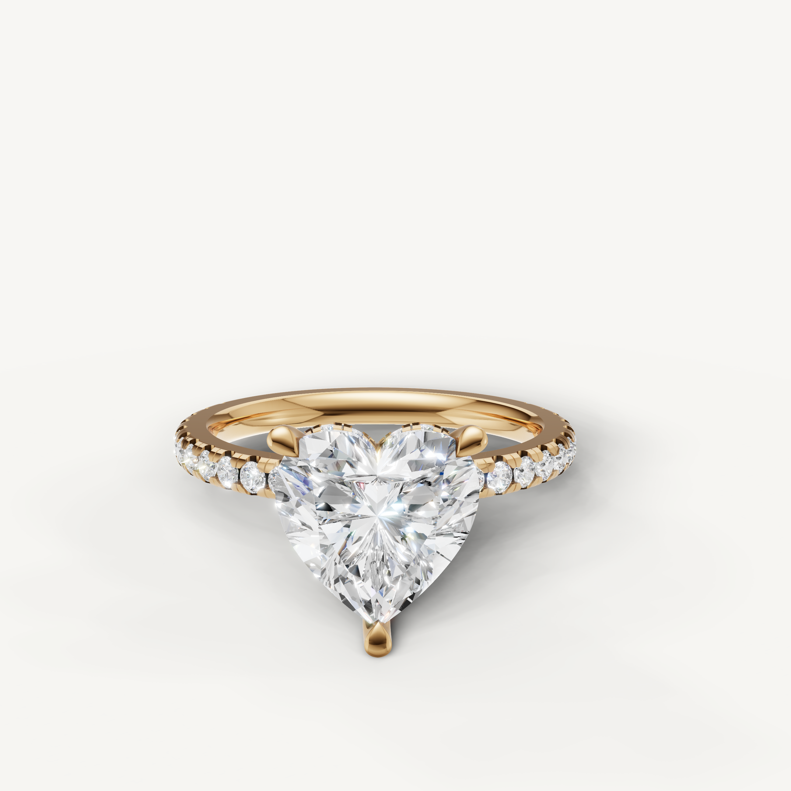 Heart Shape Lab Grown Diamond Engagement Ring in 14K Yellow Gold – Raul Diamonds