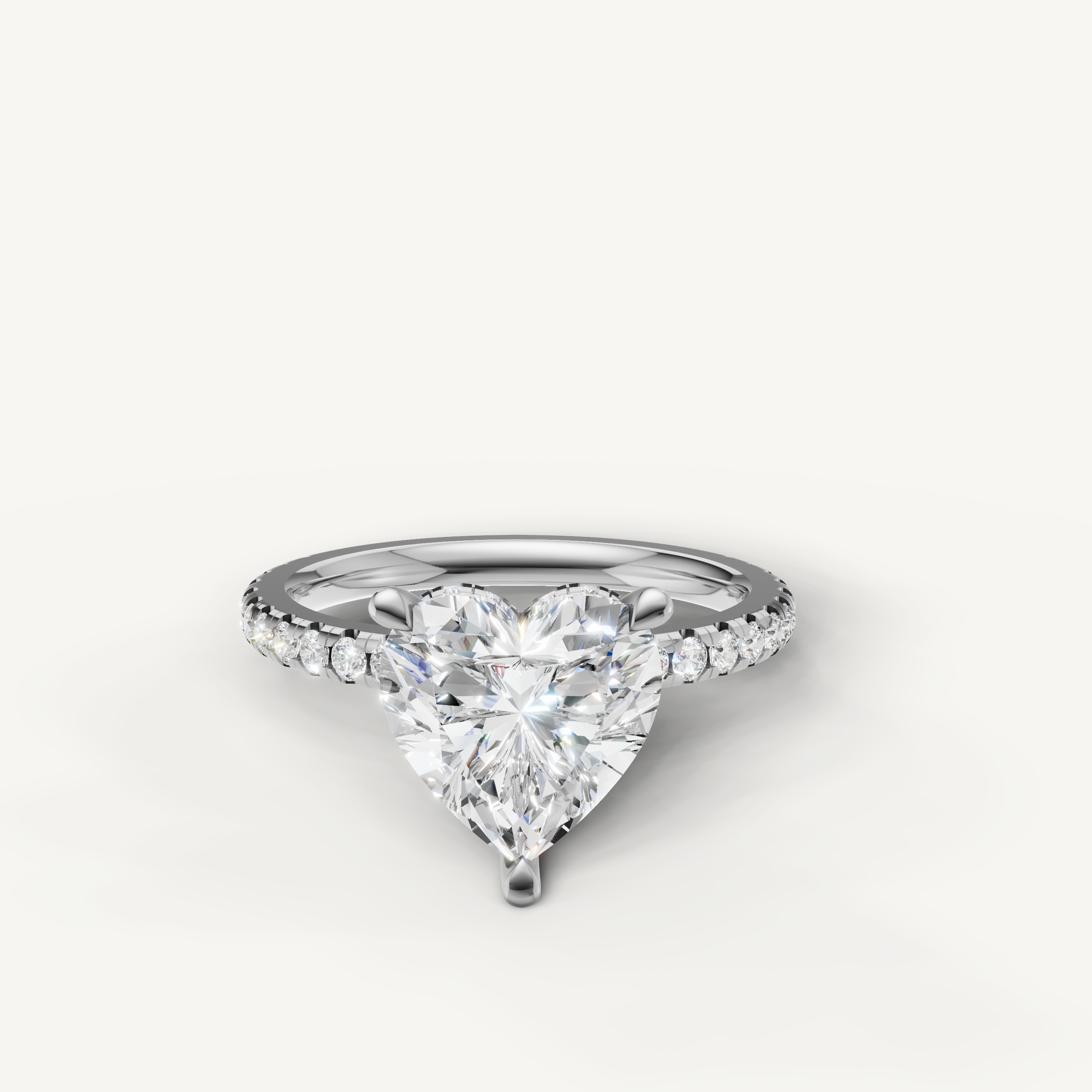Heart Shape Lab Grown Diamond Engagement Ring in 14K White Gold – Raul Diamonds