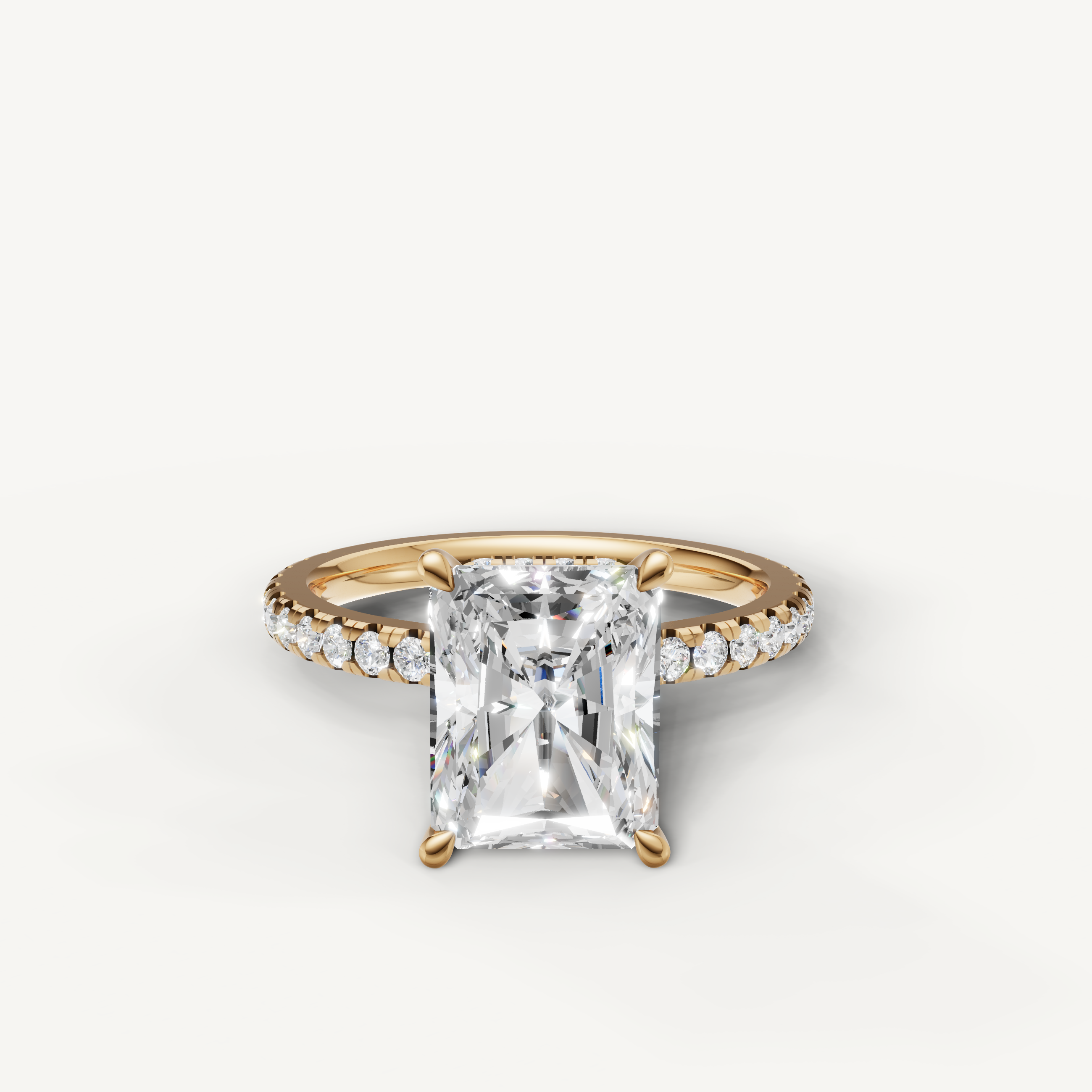 Radiant Cut Lab Grown Diamond Engagement Ring in 14K Yellow Gold – Raul Diamonds