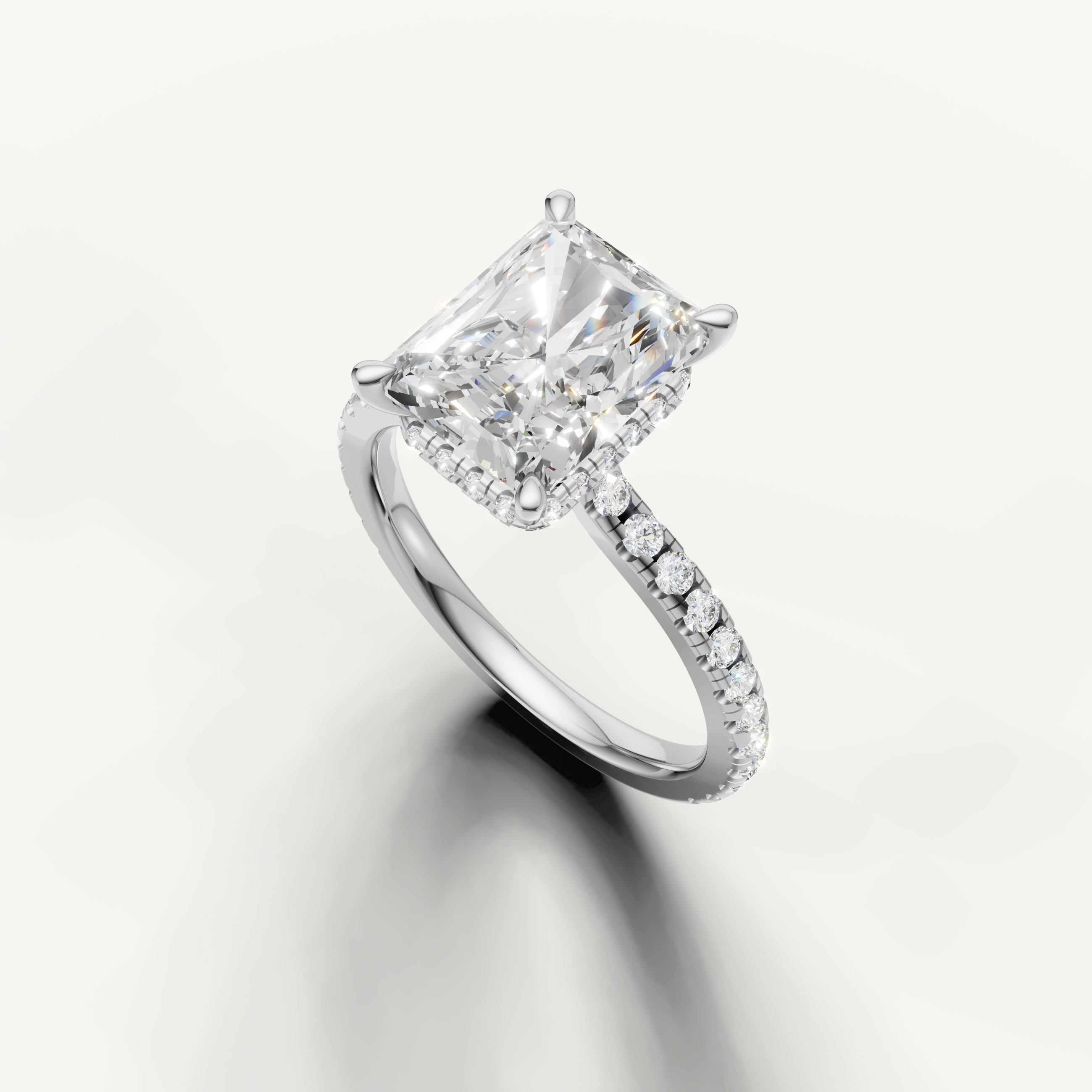14K White Gold Radiant Solitaire Lab Diamond Engagement Ring – Raul Diamonds