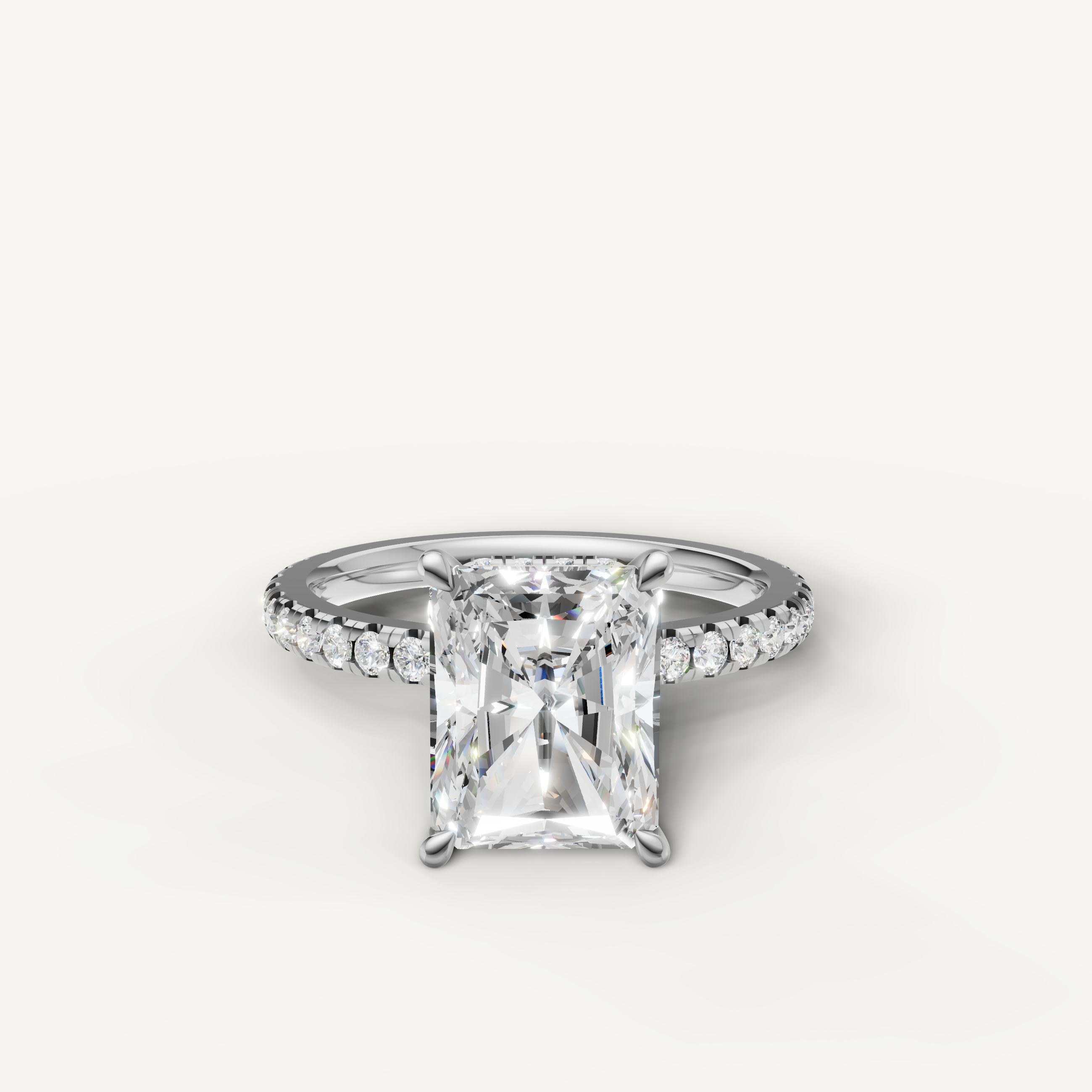 Radiant Cut Lab Grown Diamond Engagement Ring in 14K White Gold – Raul Diamonds