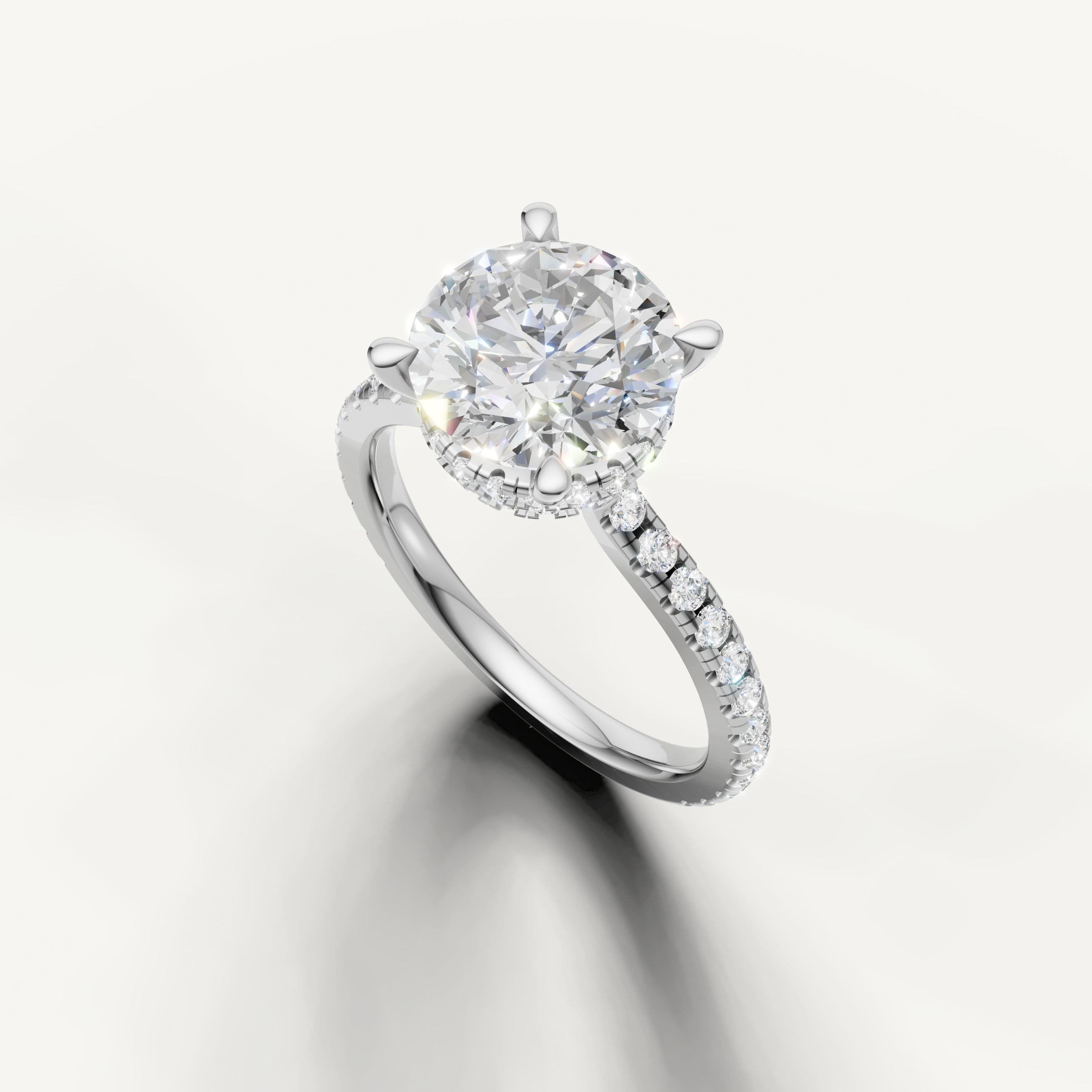 14K White Gold Round Solitaire Lab Diamond Engagement Ring – Raul Diamonds