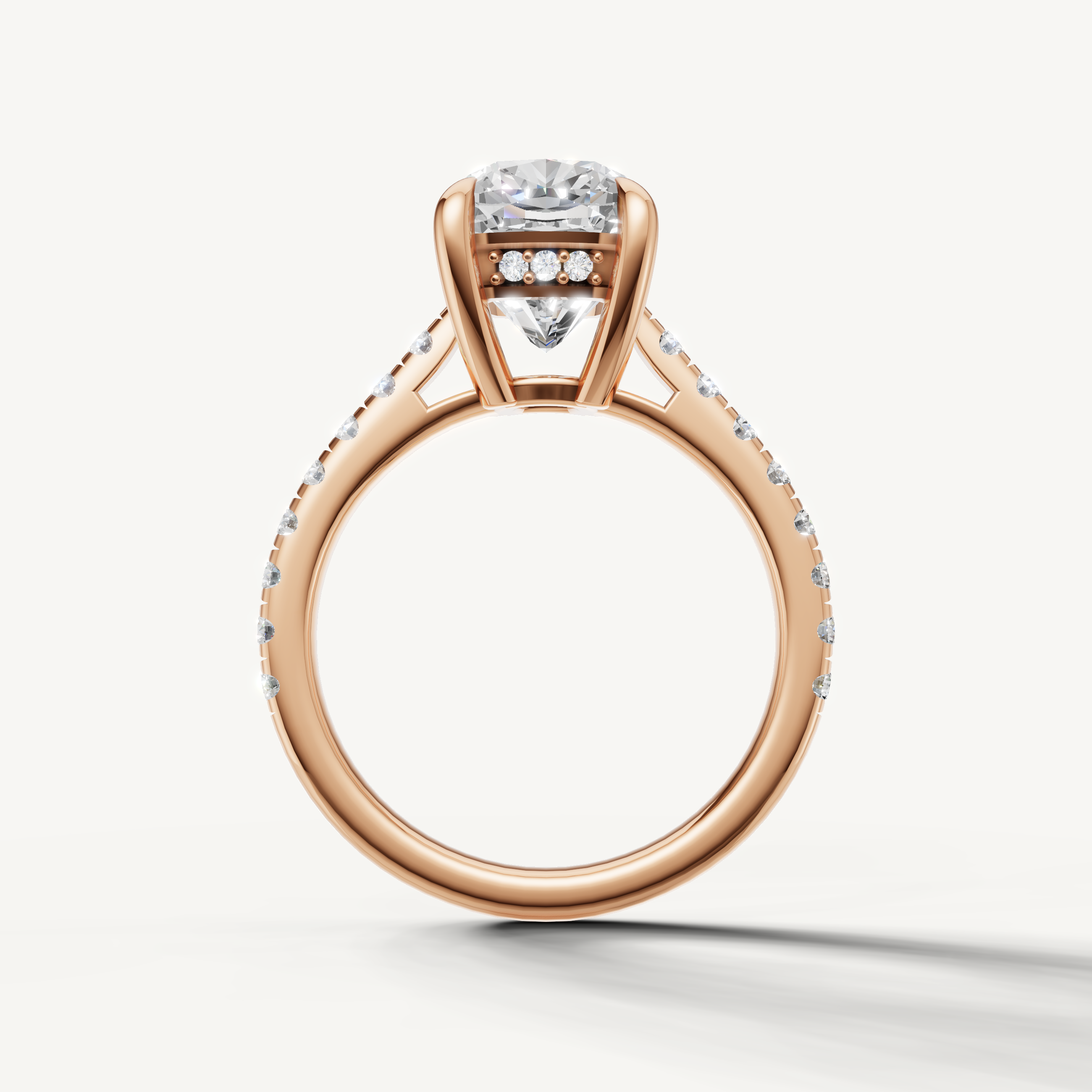 Rose Gold Long Cushion Brilliant Lab Grown Diamond Ring for Women – Raul Diamonds