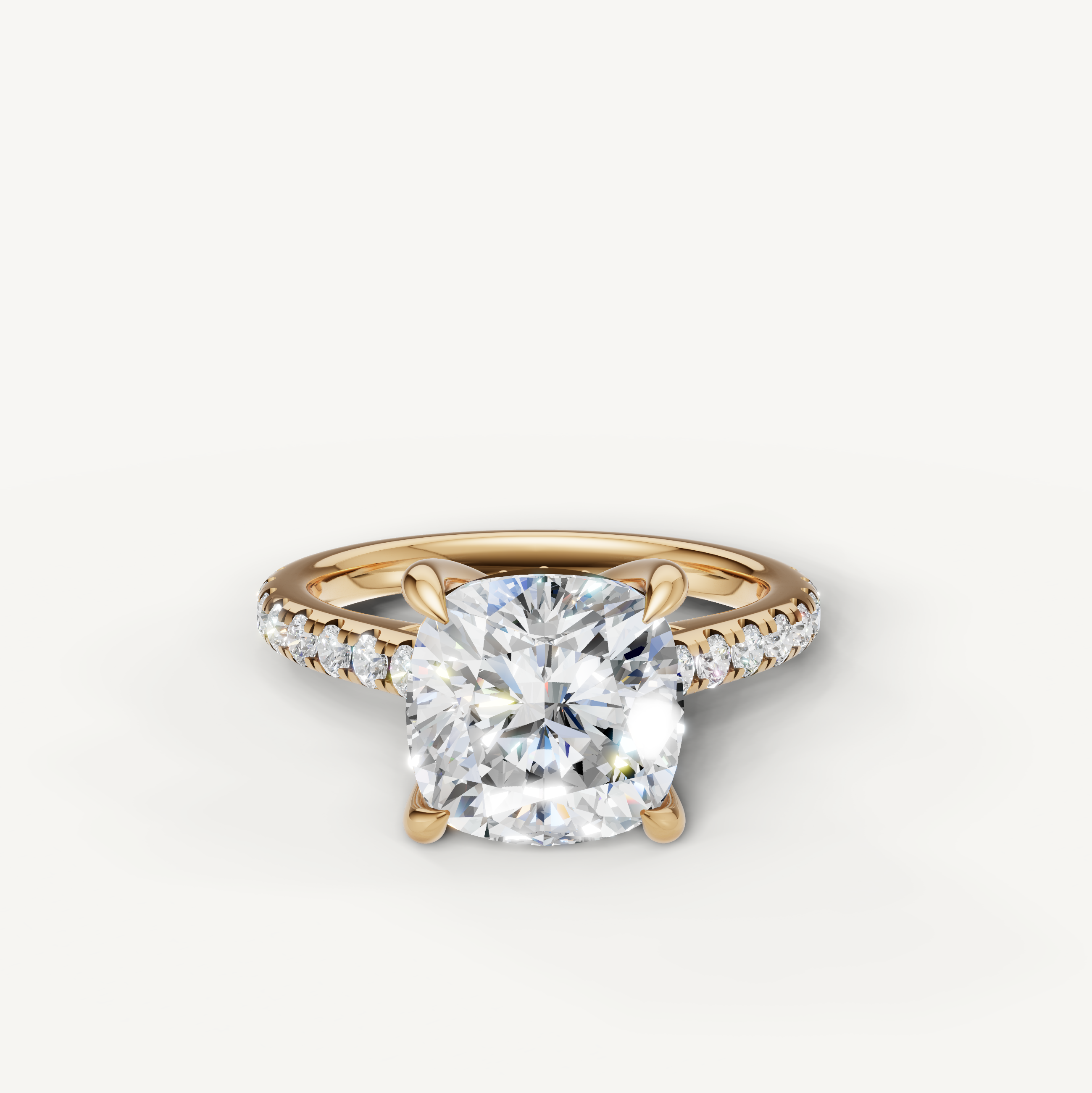 Cushion Lab Grown Diamond Engagement Ring in 14K Yellow Gold – Raul Diamonds