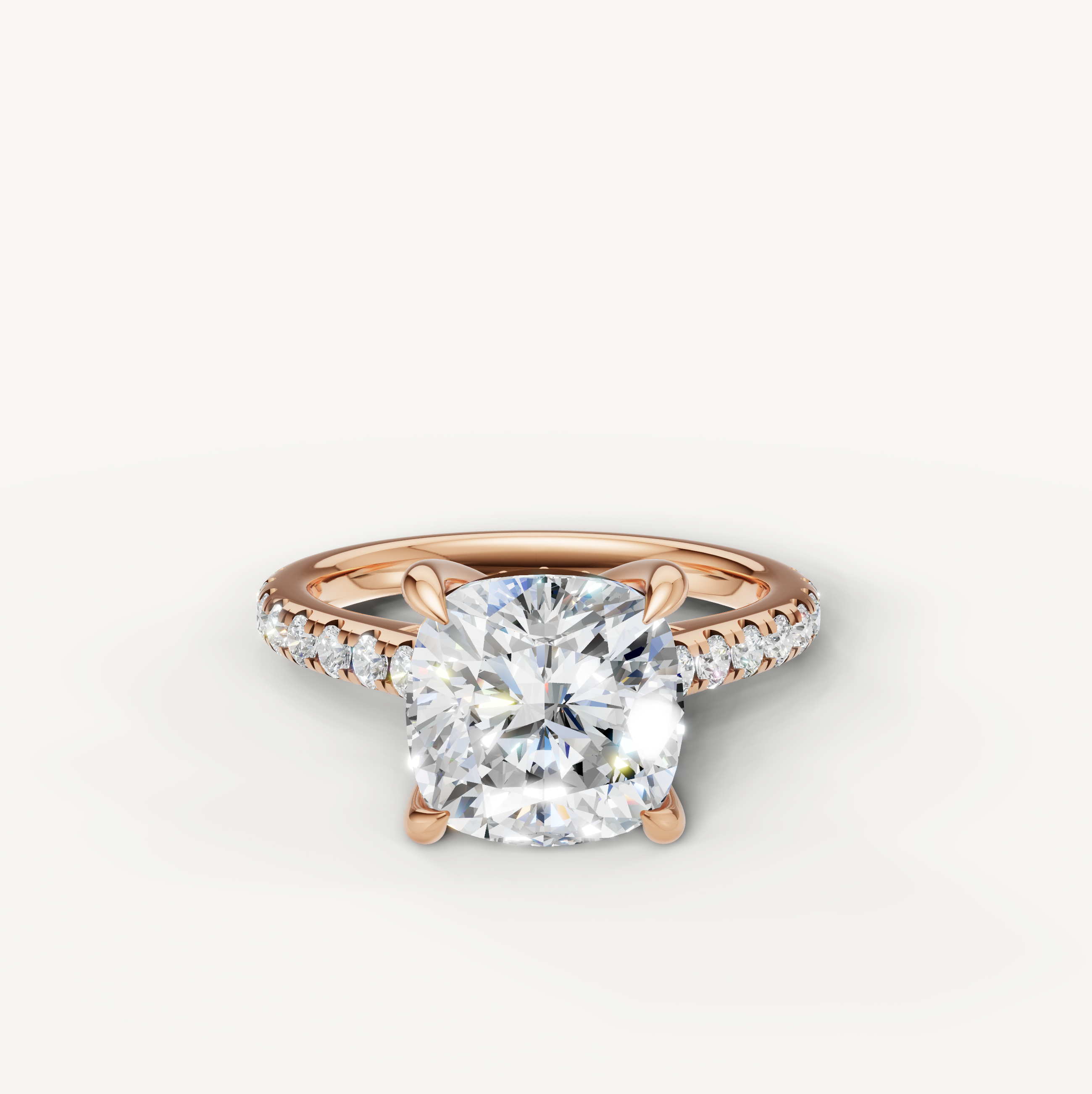 Cushion Lab Grown Diamond Engagement Ring in 14K Rose Gold – Raul Diamonds