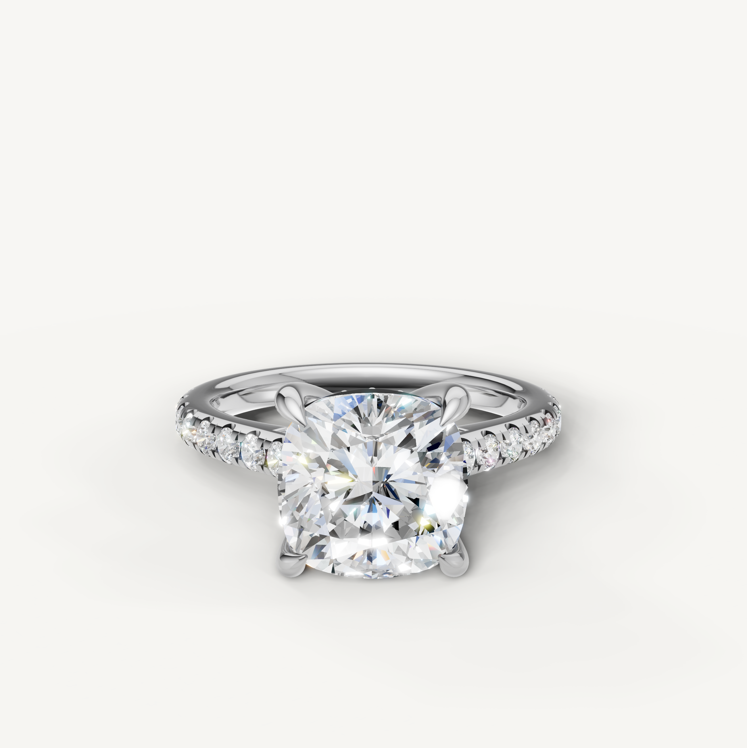 Cushion Lab Grown Diamond Engagement Ring in 14K White Gold – Raul Diamonds