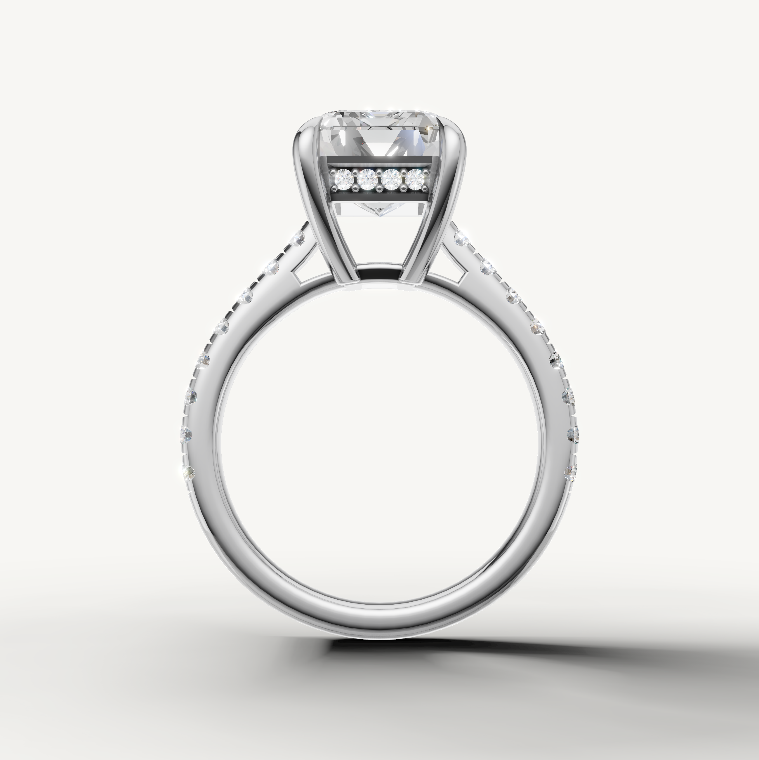 White Gold Emerald Cut Diamond Ring for Women – Raul Diamonds