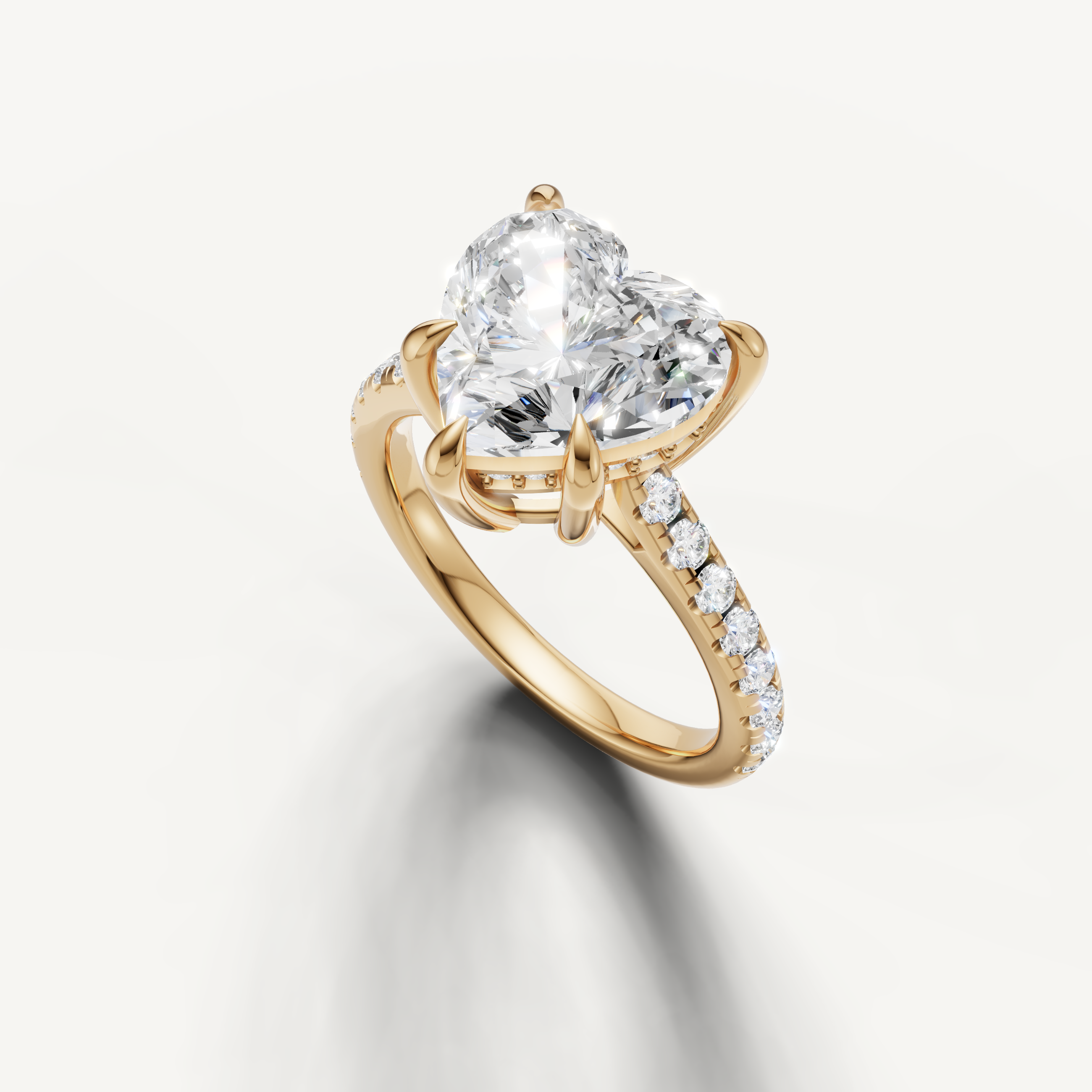 Yellow Gold Heart Solitaire Lab Grown Diamond Ring for Women – Raul Diamonds