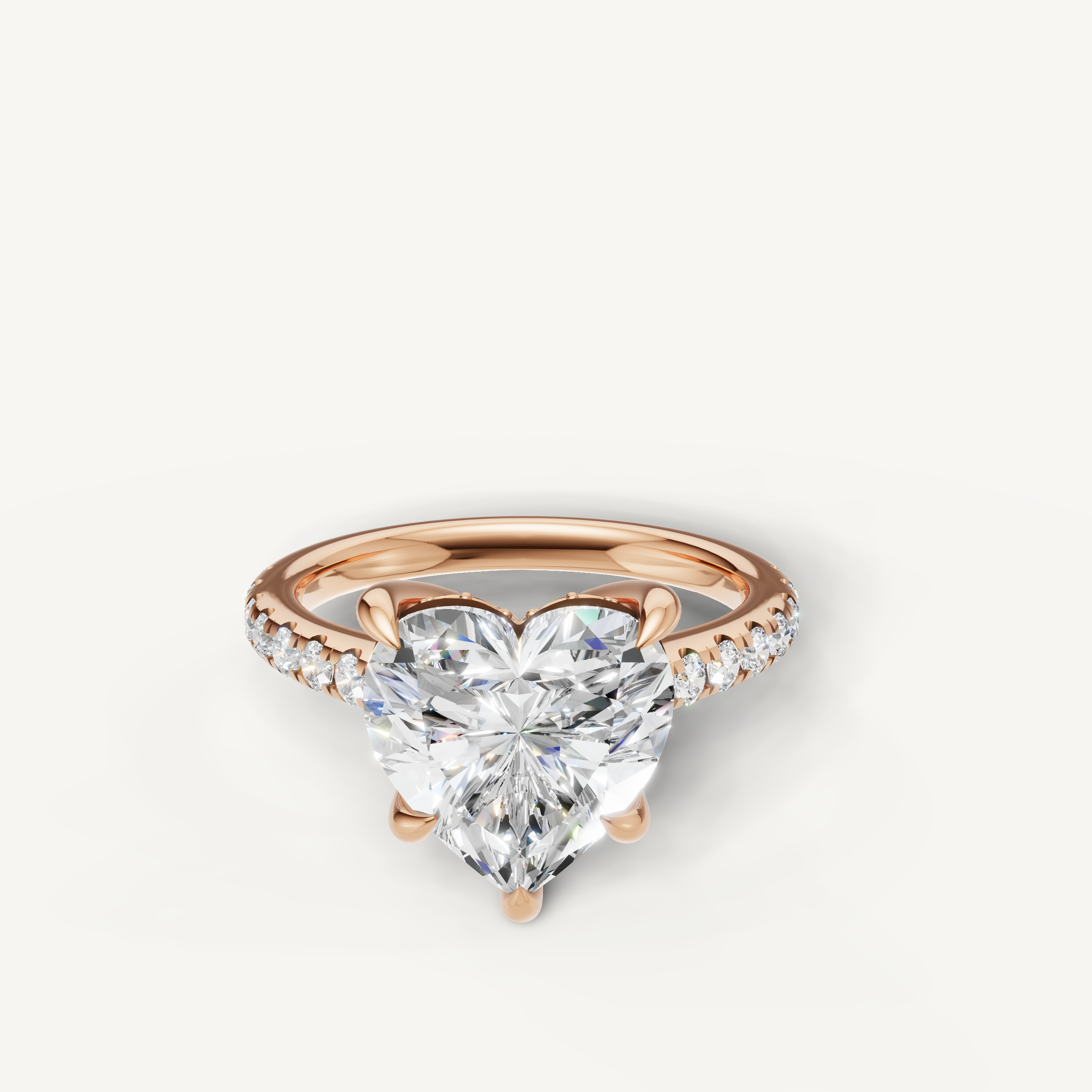 Heart Shape Lab Grown Diamond Engagement Ring in 14K Rose Gold – Raul Diamonds