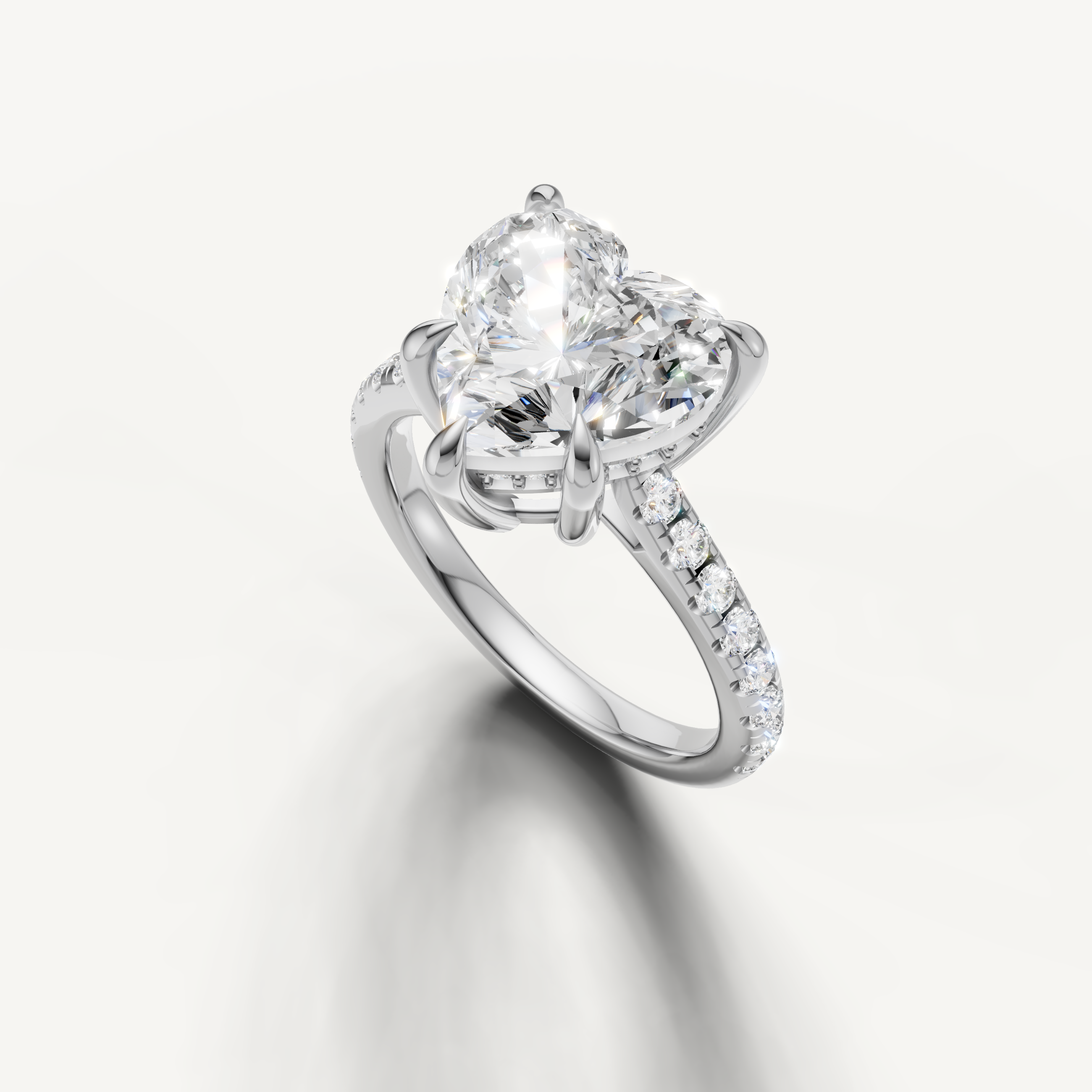 14K White Gold Heart Solitaire Lab Diamond Engagement Ring – Raul Diamonds