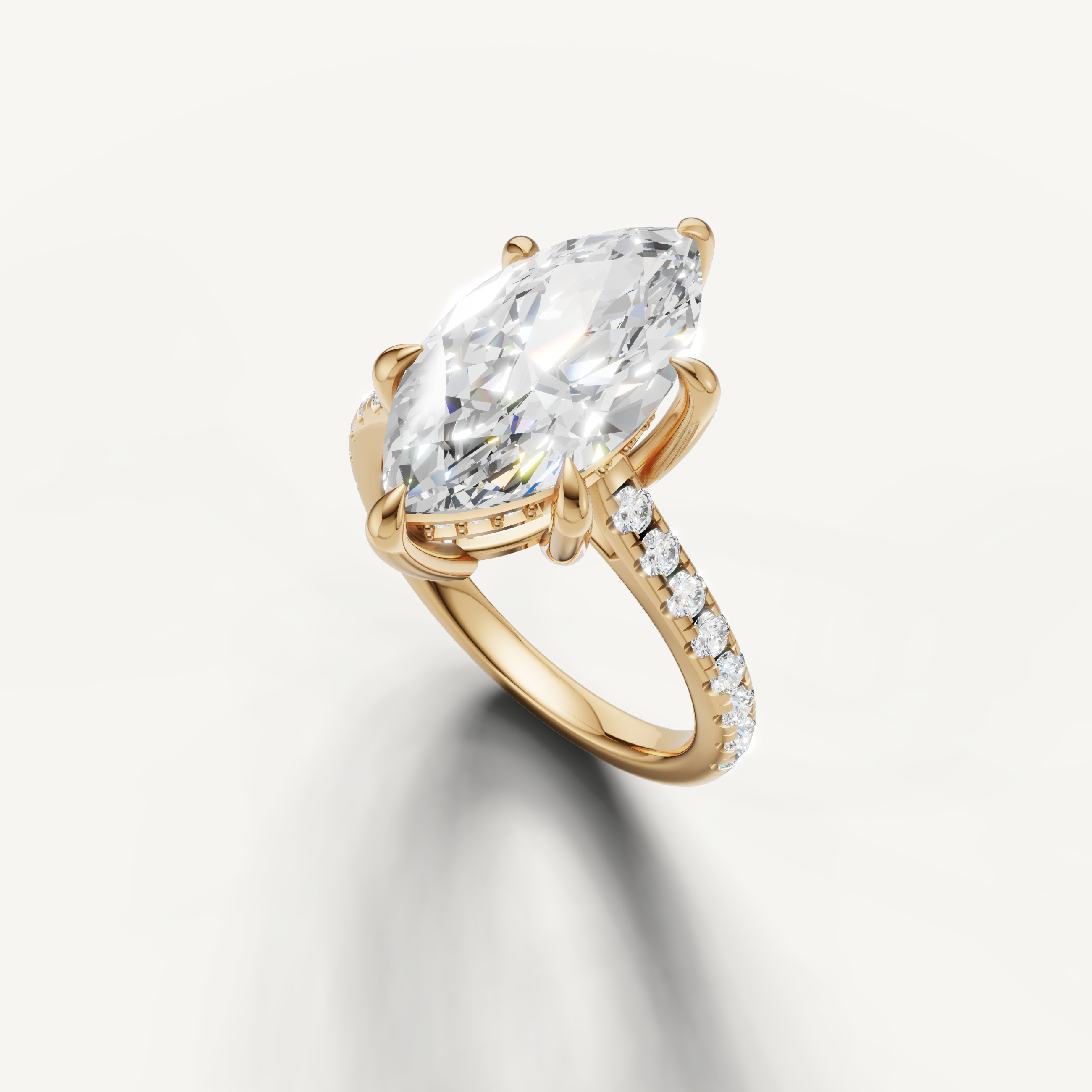 Yellow Gold Marquise Solitaire Lab Grown Diamond Ring for Women – Raul Diamonds