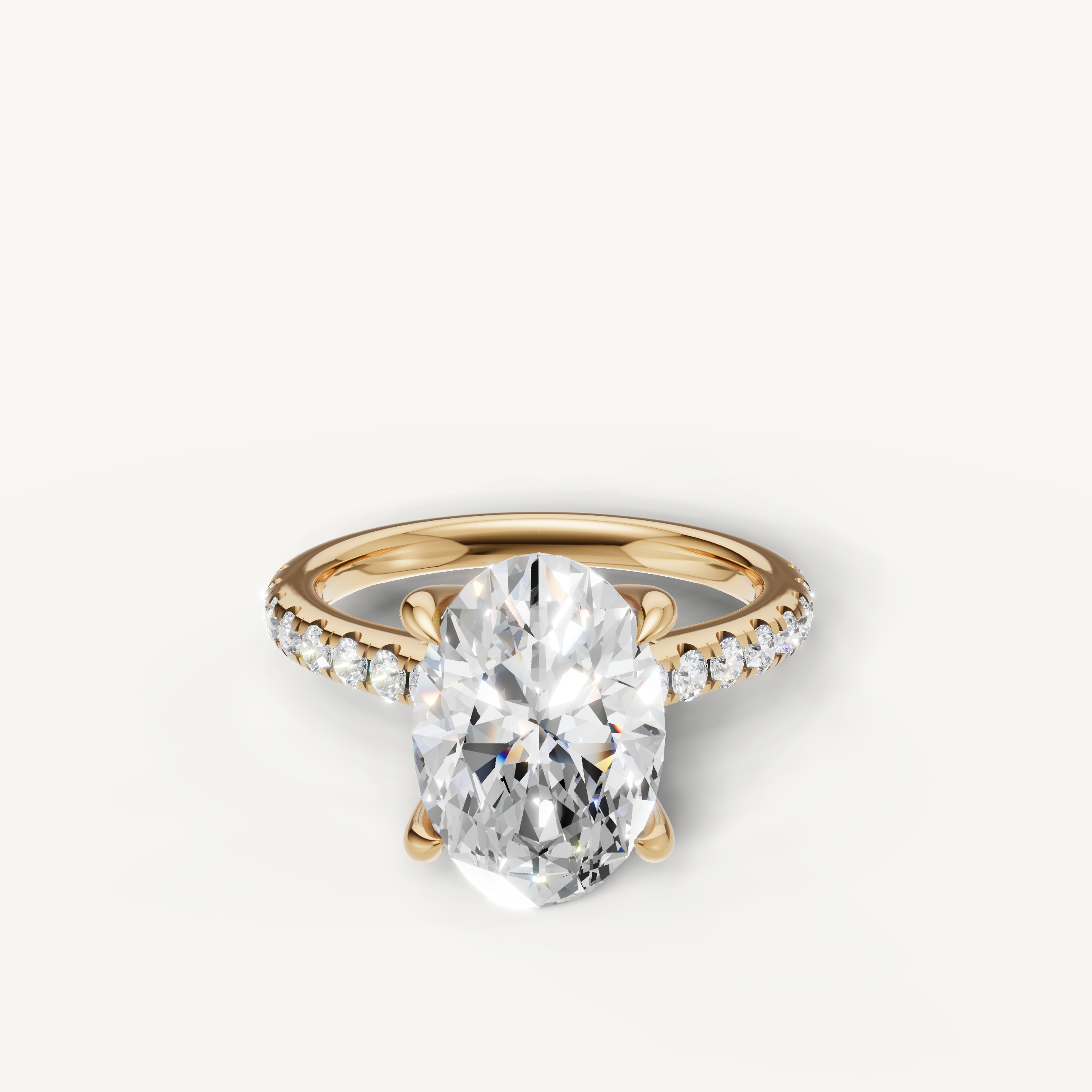 Oval Cut Lab Grown Diamond Engagement Ring in 14K Yellow Gold – Raul Diamonds