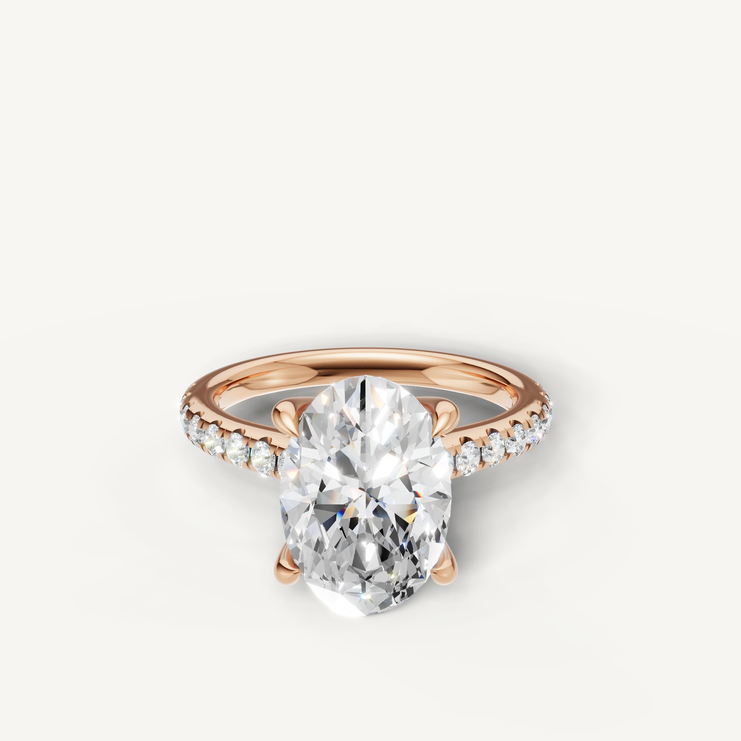 Oval Cut Lab Grown Diamond Engagement Ring in 14K Rose Gold – Raul Diamonds