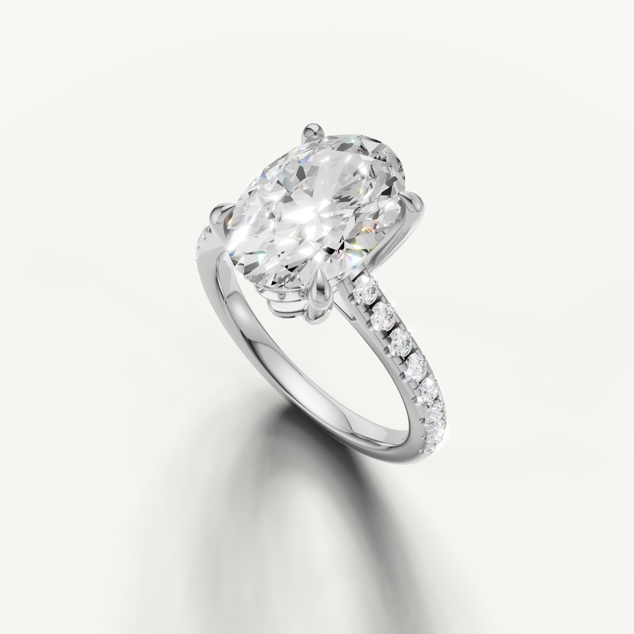 14K White Gold Oval Solitaire Lab Diamond Engagement Ring – Raul Diamonds