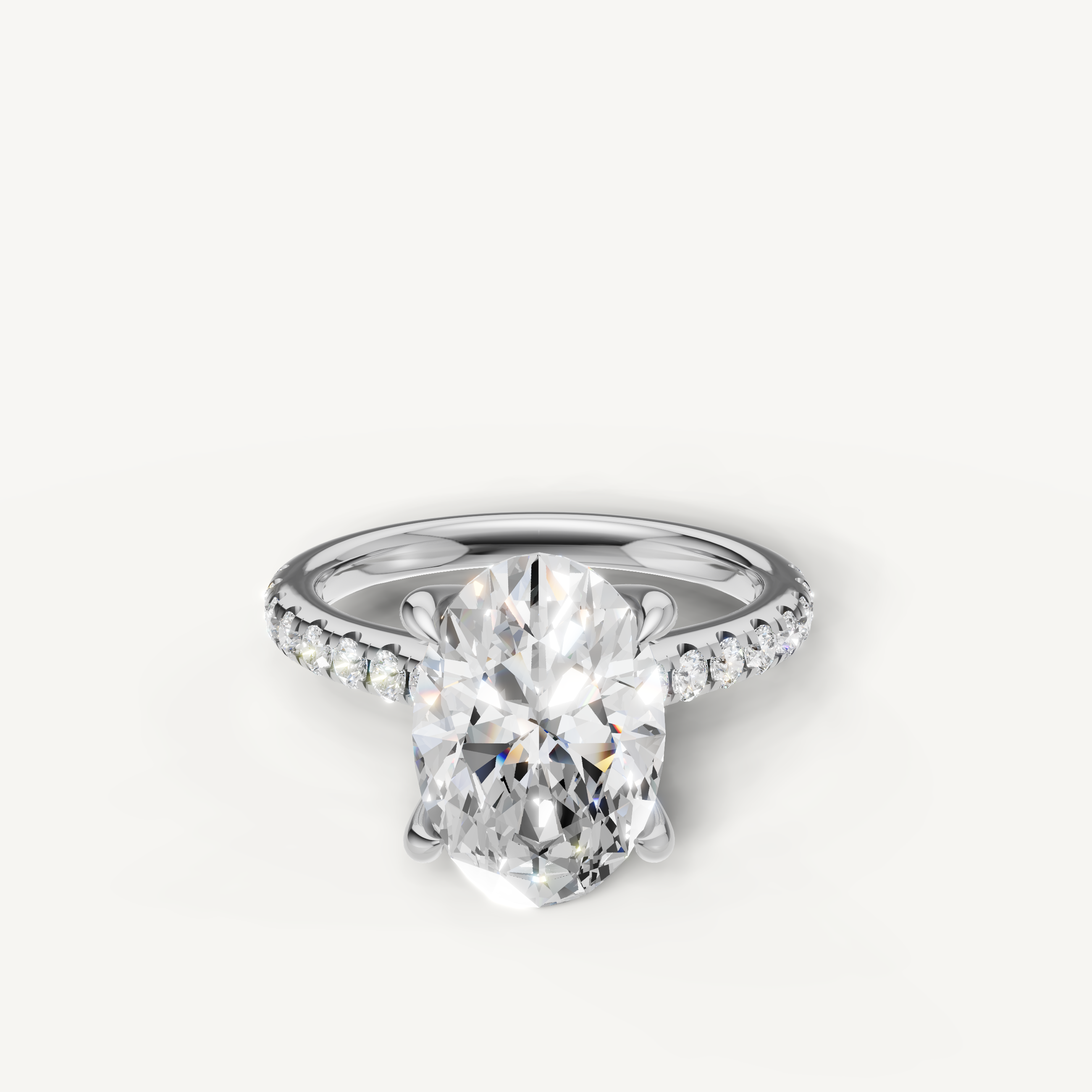 Oval Cut Lab Grown Diamond Engagement Ring in 14K White Gold – Raul Diamonds