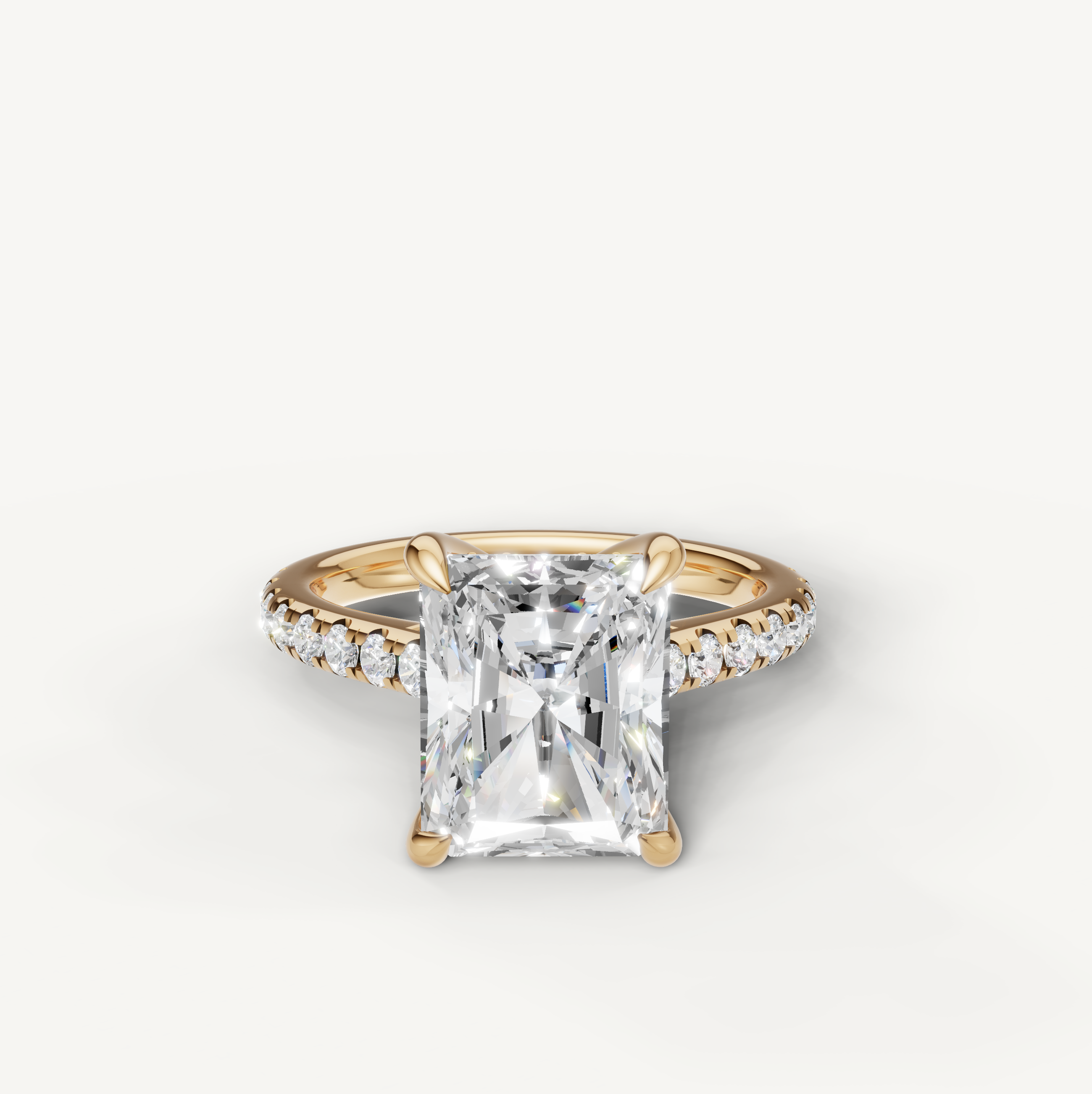 Radiant Cut Lab Grown Diamond Engagement Ring in 14K Yellow Gold – Raul Diamonds