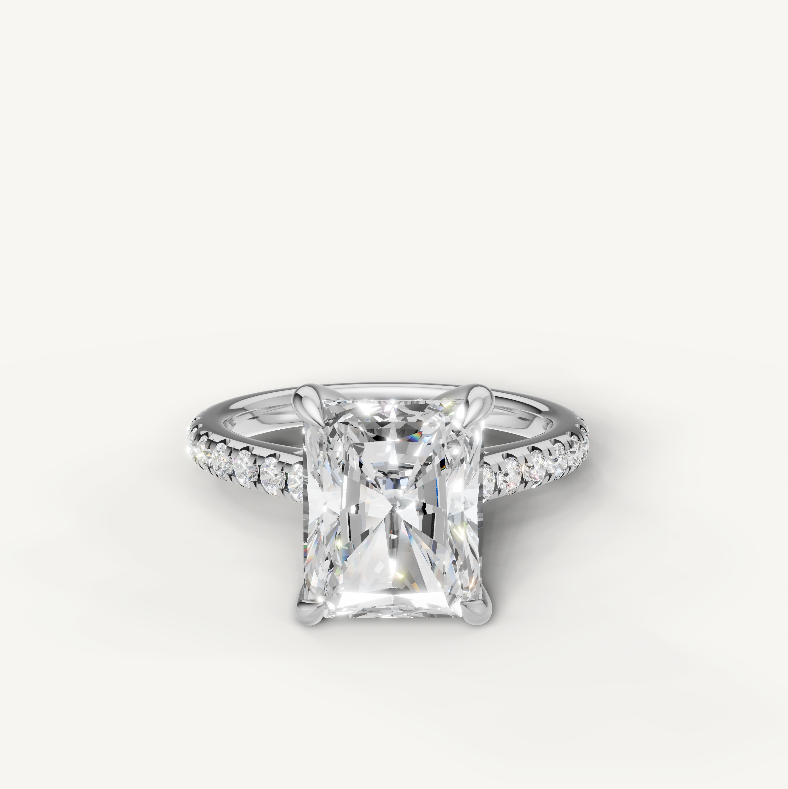 Radiant Cut Lab Grown Diamond Engagement Ring in 14K White Gold – Raul Diamonds