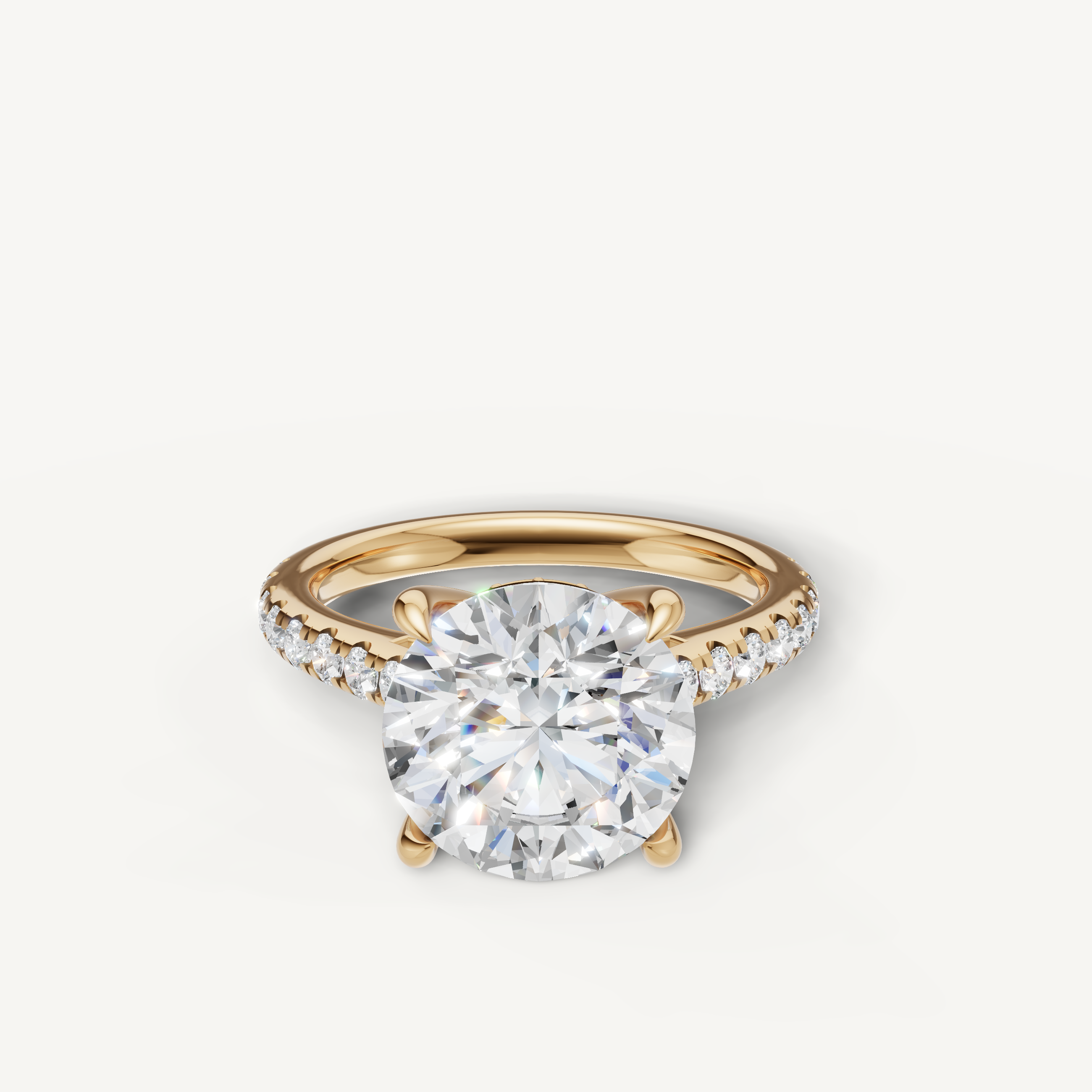 Round Cut Lab Grown Diamond Engagement Ring in 14K Yellow Gold – Raul Diamonds