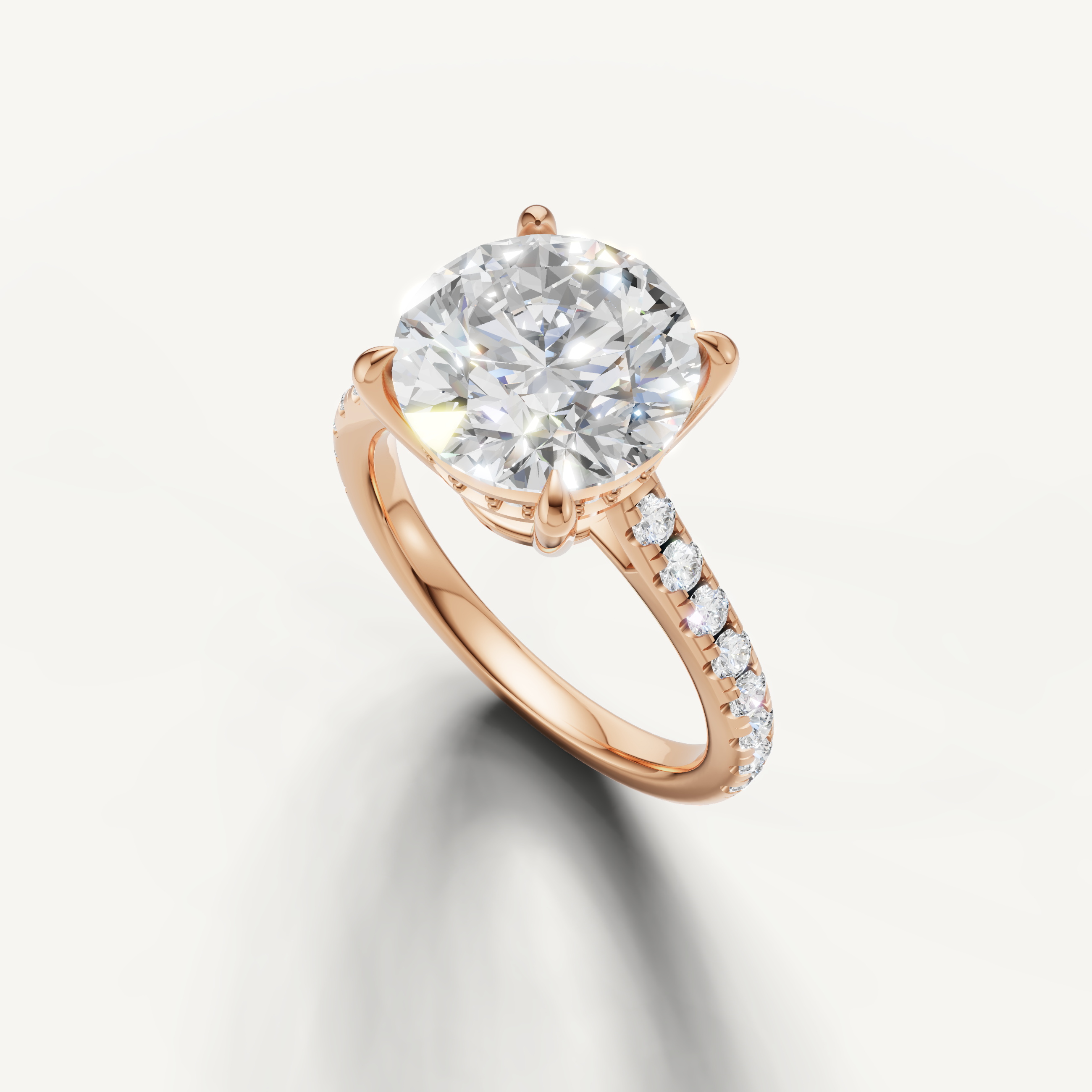 14K Rose Gold Round Solitaire Diamond Engagement Ring – Raul Diamonds