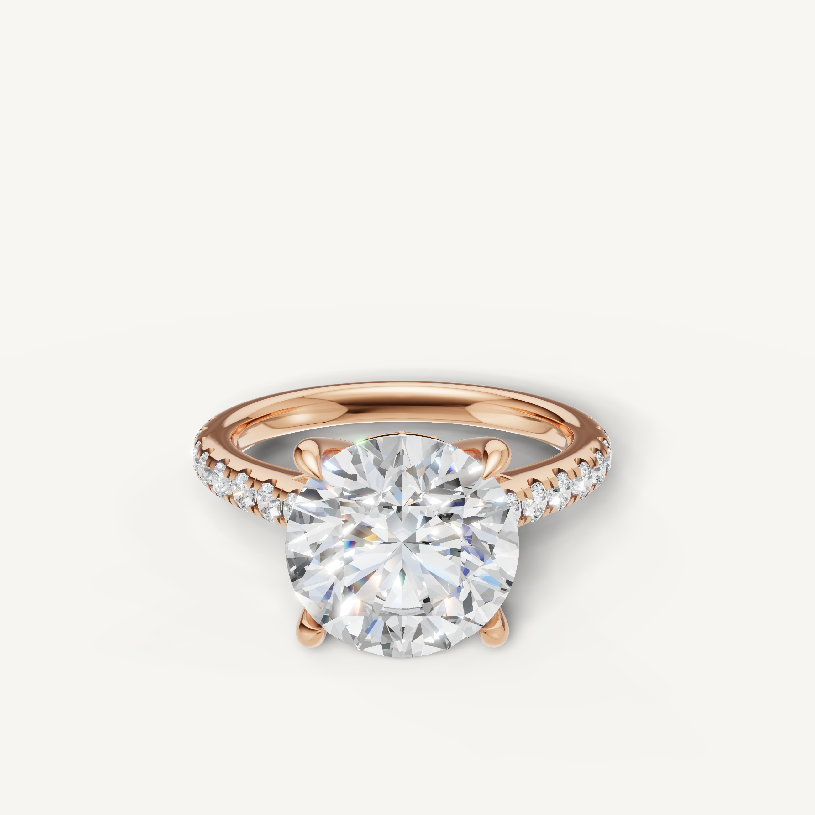 Round Cut Lab Grown Diamond Engagement Ring in 14K Rose Gold – Raul Diamonds