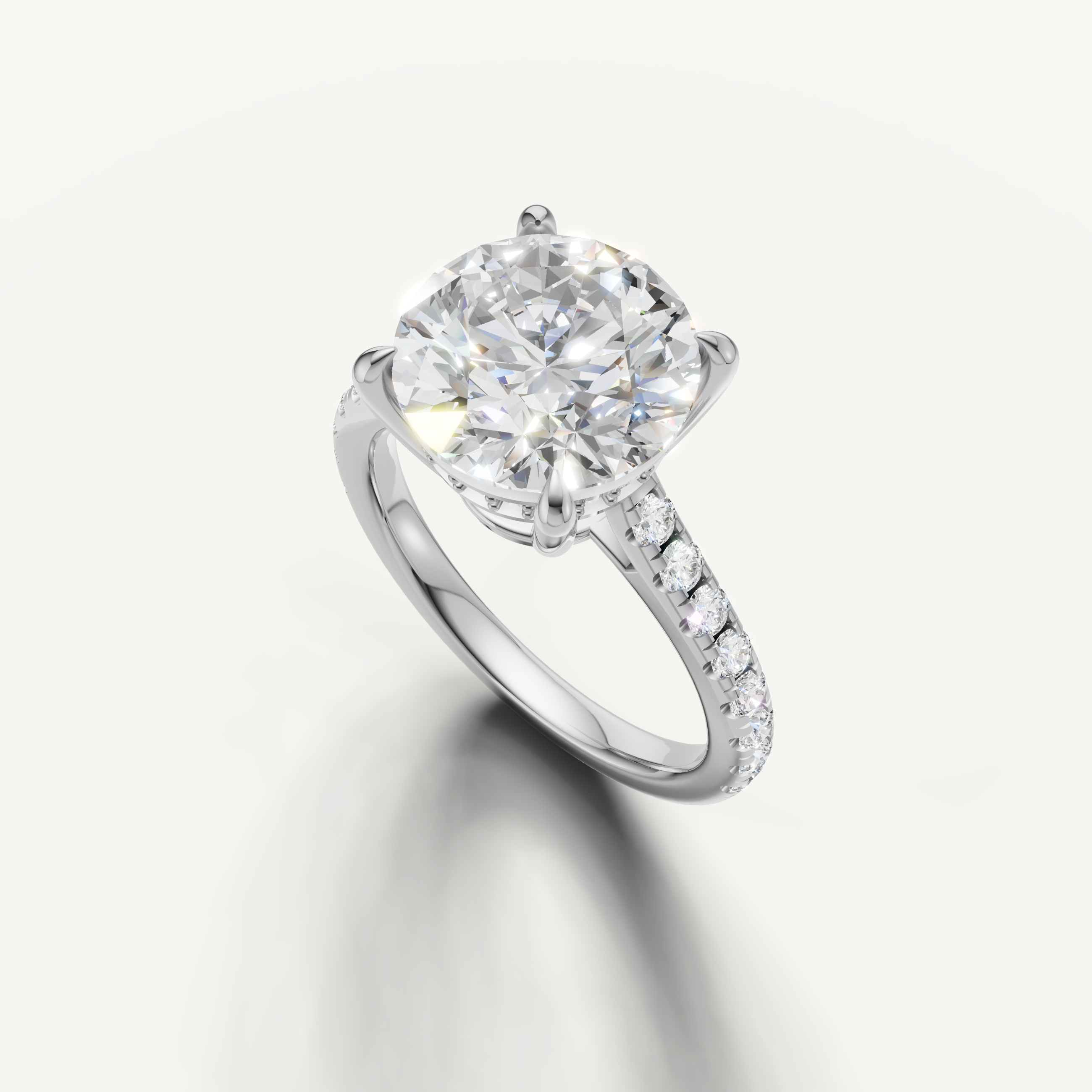 14K White Gold Round Solitaire Lab Diamond Engagement Ring – Raul Diamonds