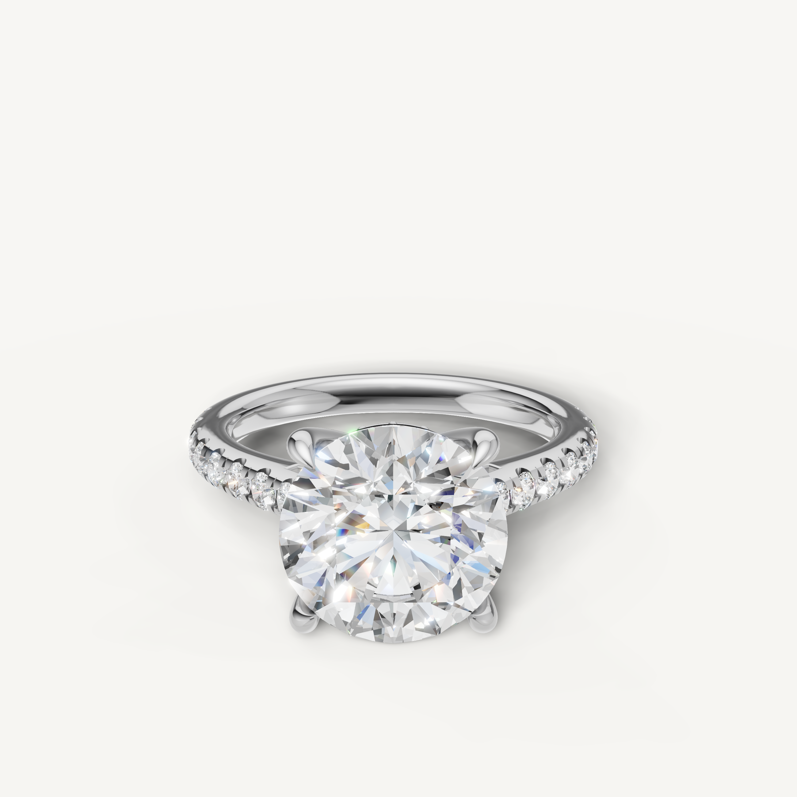 Round Cut Lab Grown Diamond Engagement Ring in 14K White Gold – Raul Diamonds