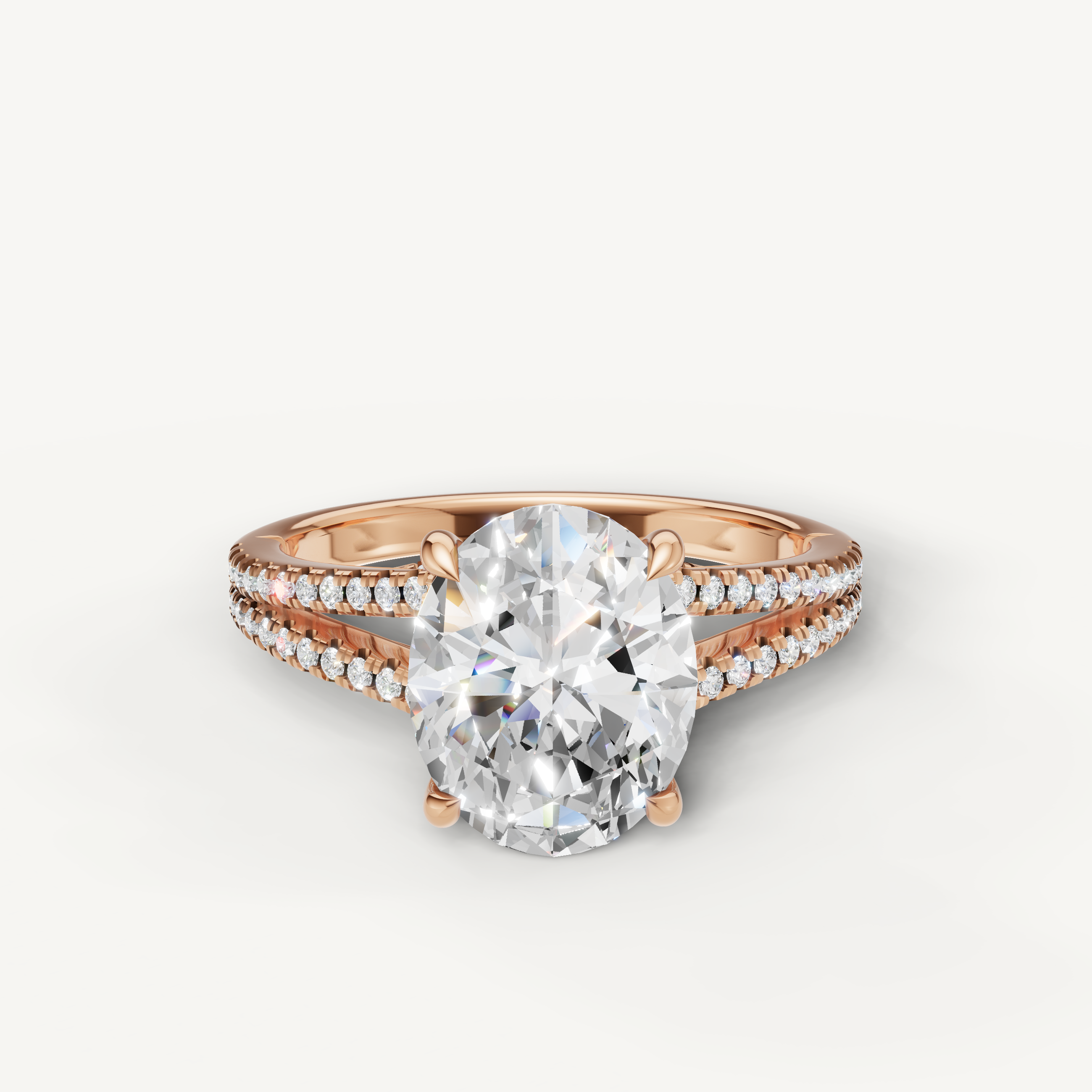 Oval Cut Lab Grown Diamond Engagement Ring in 14K Rose Gold – Raul Diamonds