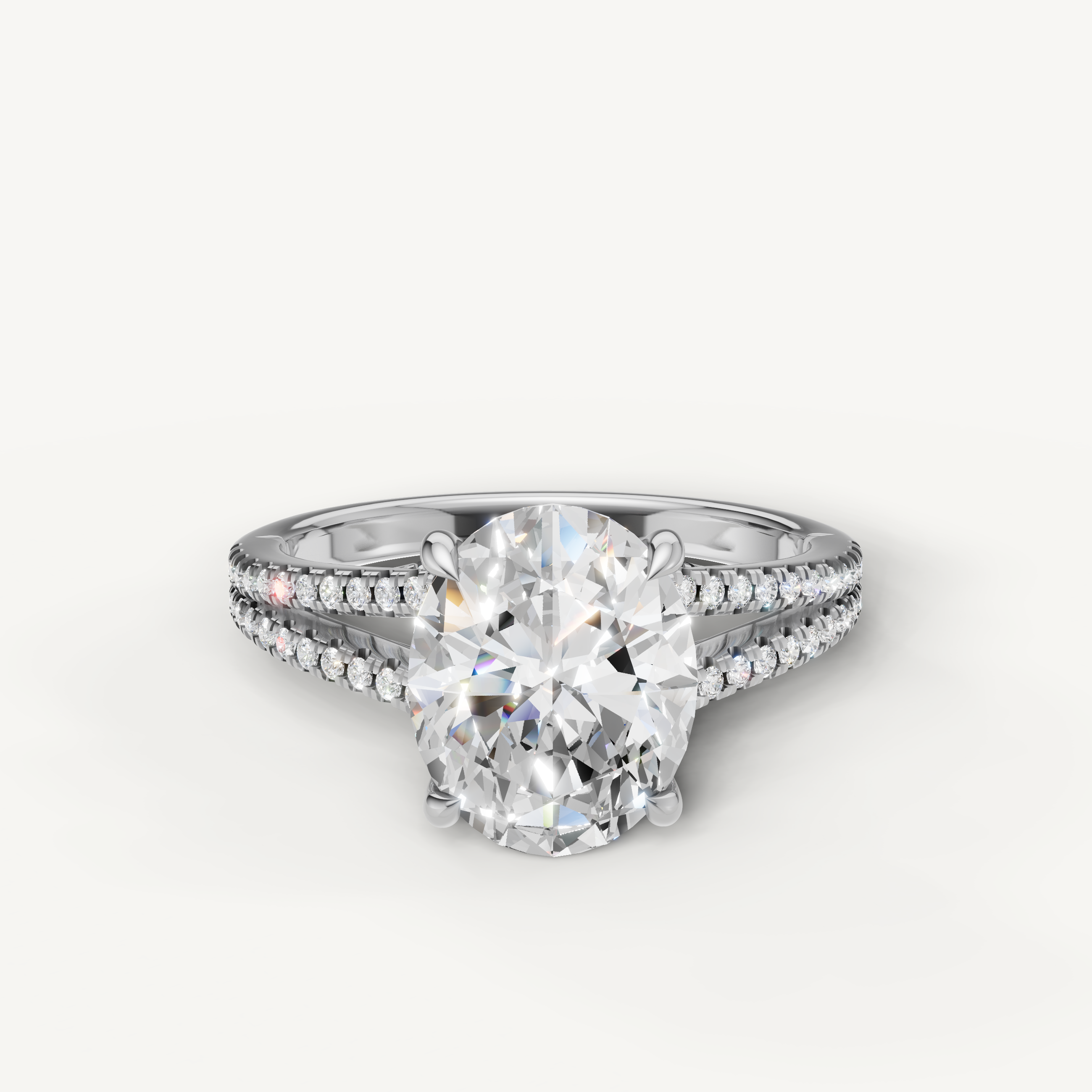 Oval Cut Lab Grown Diamond Engagement Ring in 14K White Gold – Raul Diamonds
