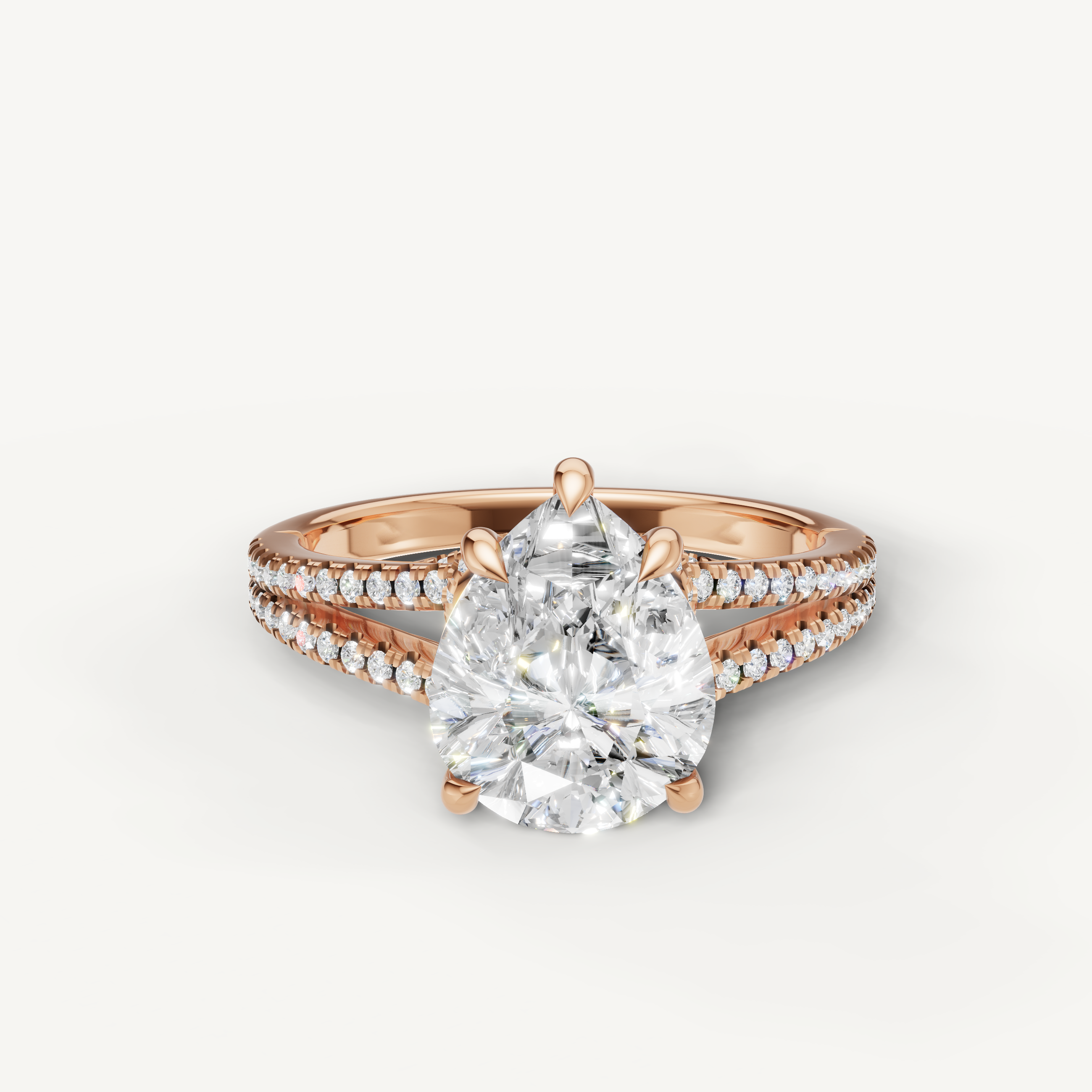 Pear Cut Lab Grown Diamond Engagement Ring in 14K Rose Gold – Raul Diamonds