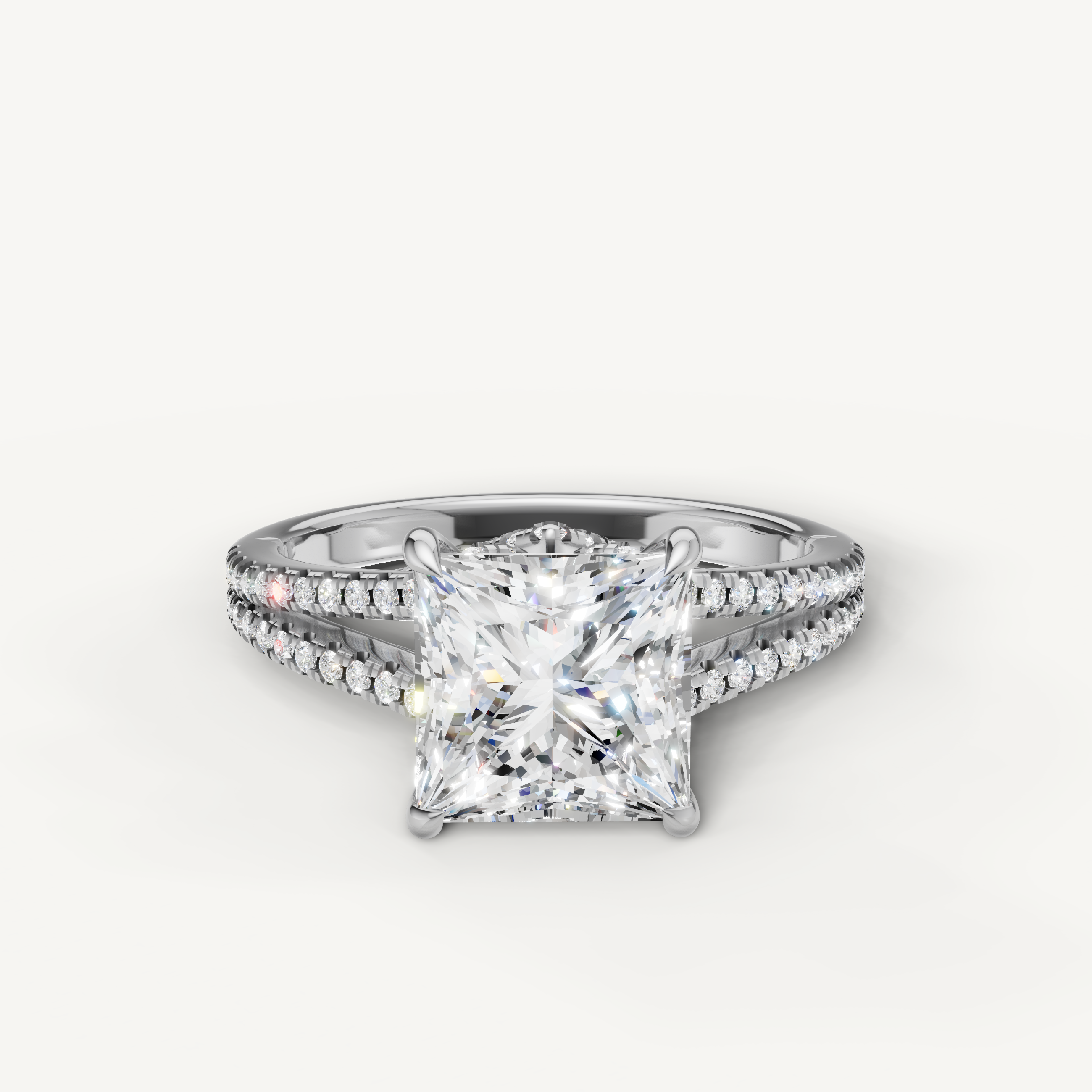 Princess Cut Lab Grown Diamond Engagement Ring in 14K White Gold – Raul Diamonds