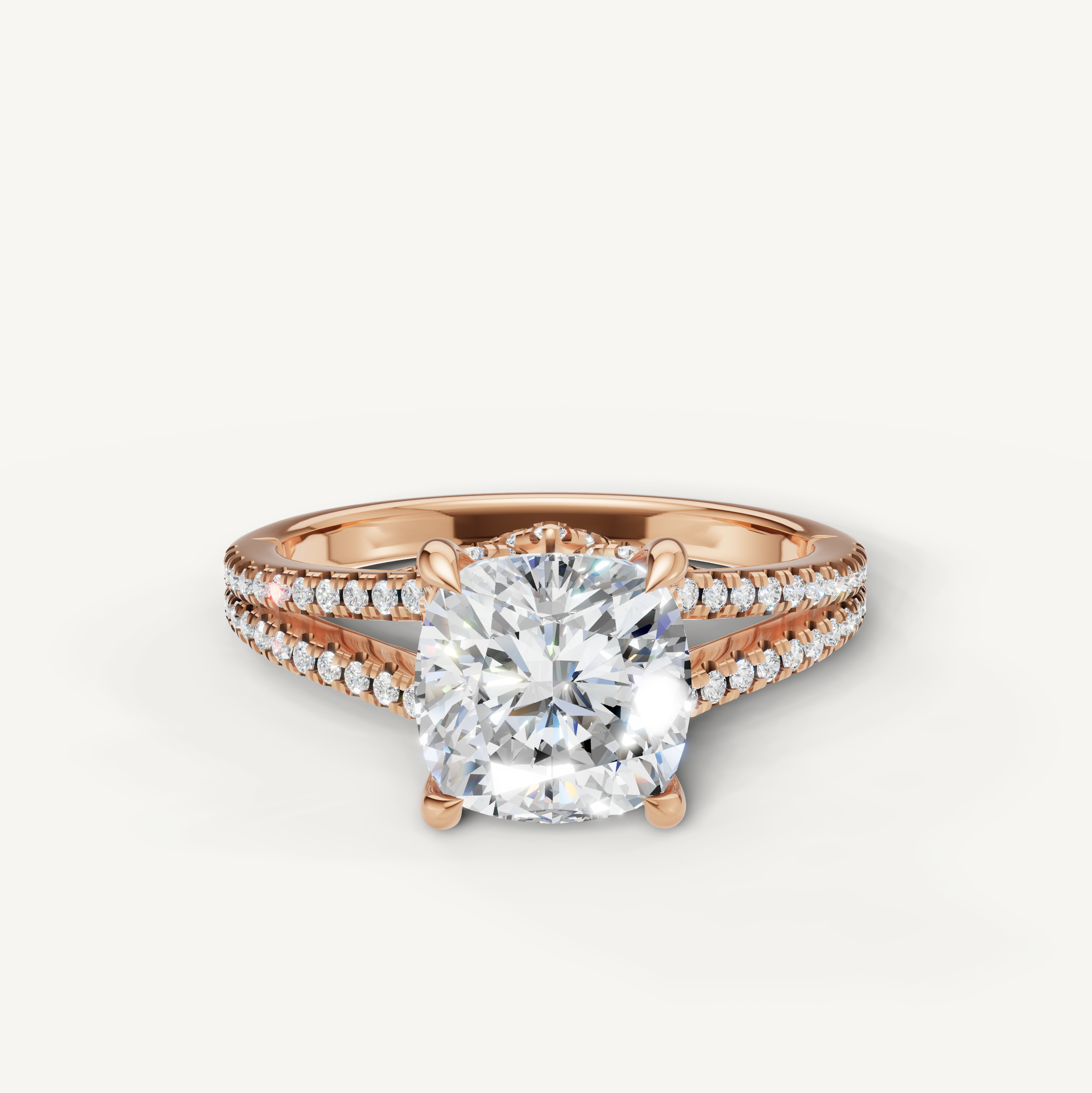 Cushion Cut Lab Grown Diamond Engagement Ring in 14K Rose Gold – Raul Diamonds
