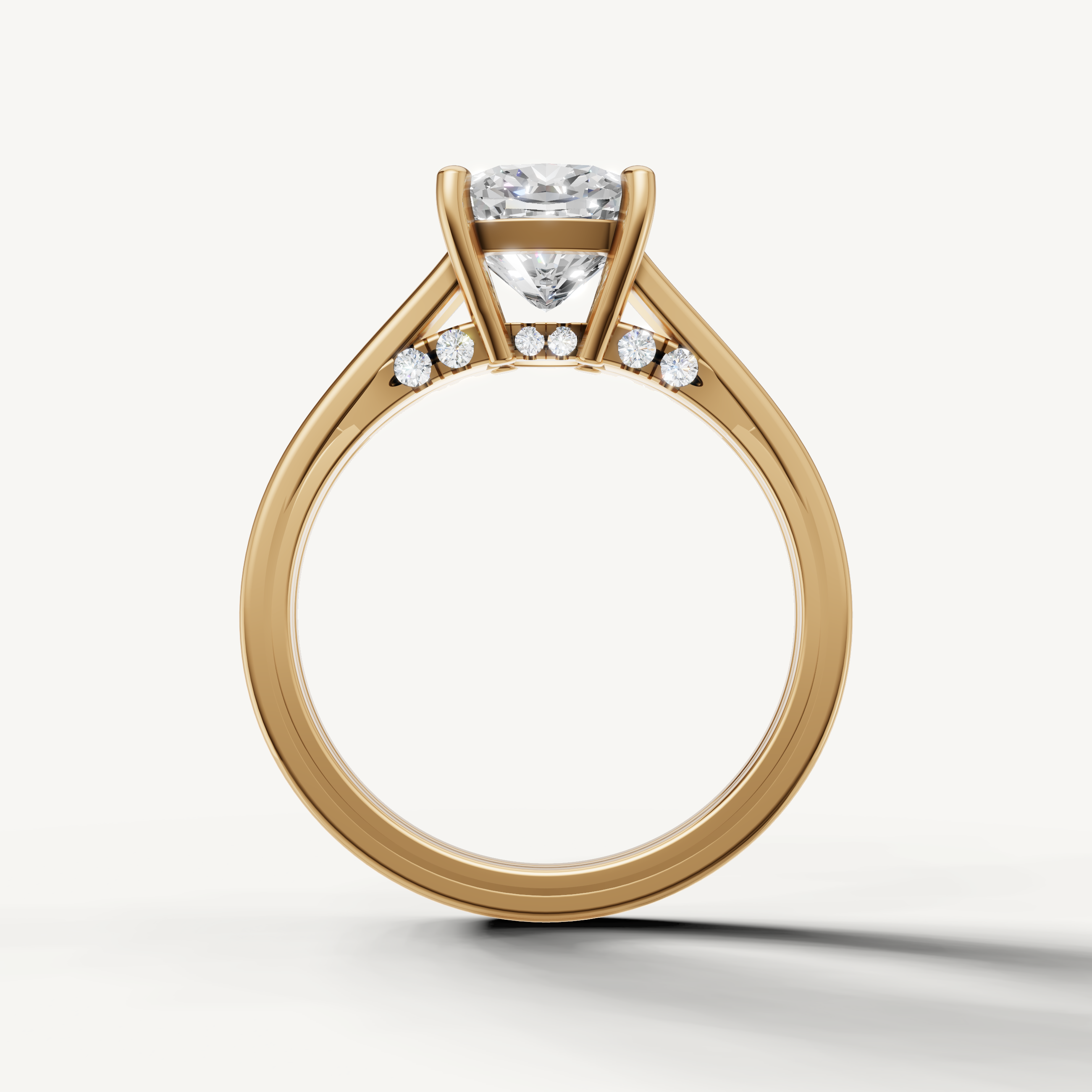 Elegant Cushion Shape Lab Grown Diamond Ring with Open Split Shank – Raul Diamonds