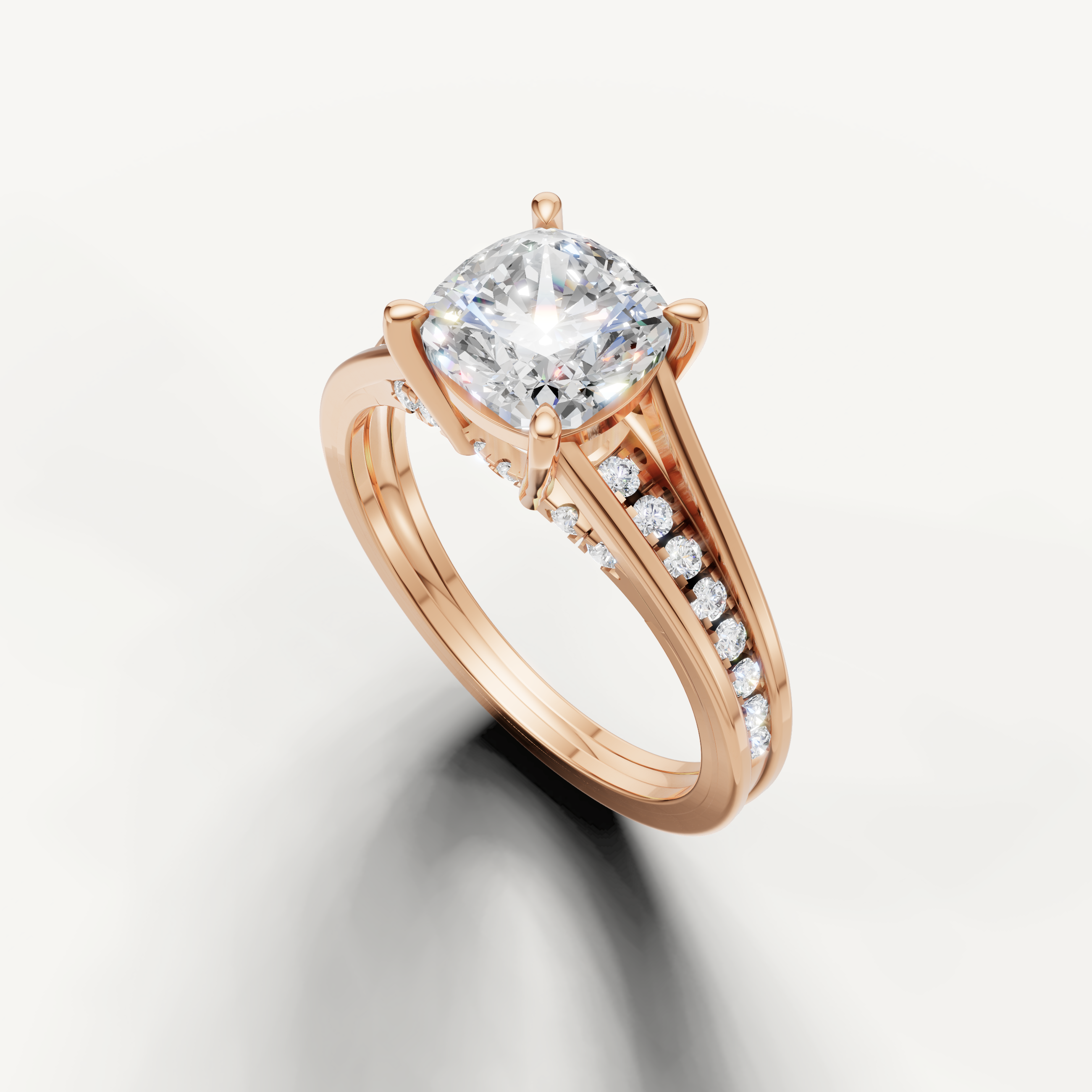 14K Rose Gold Cushion Cut Lab Diamond Ring for Women – Raul Diamonds