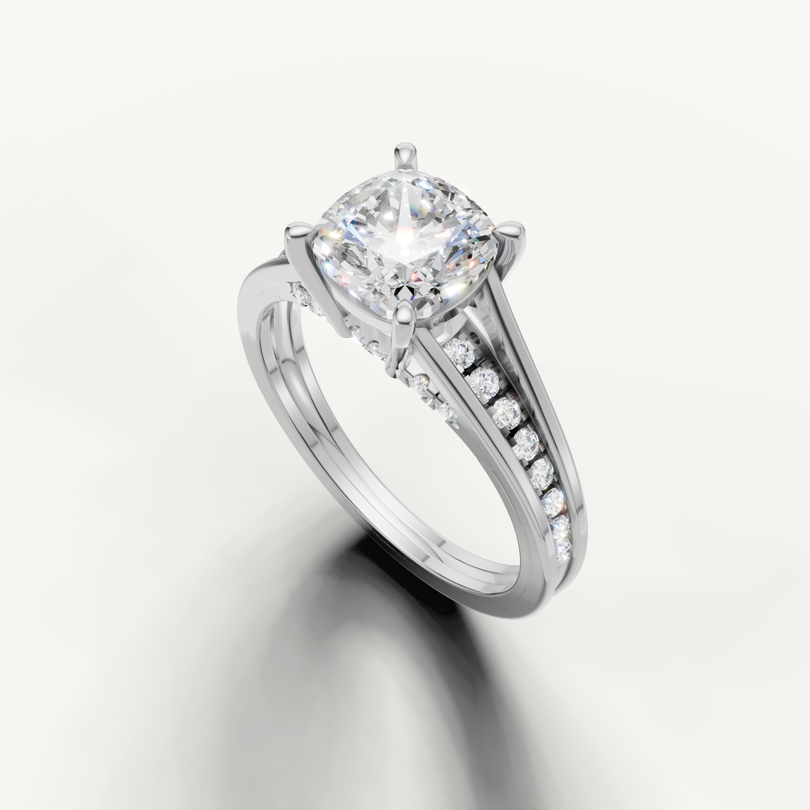 14K White Gold Cushion Diamond Engagement Ring for Women – Raul Diamonds