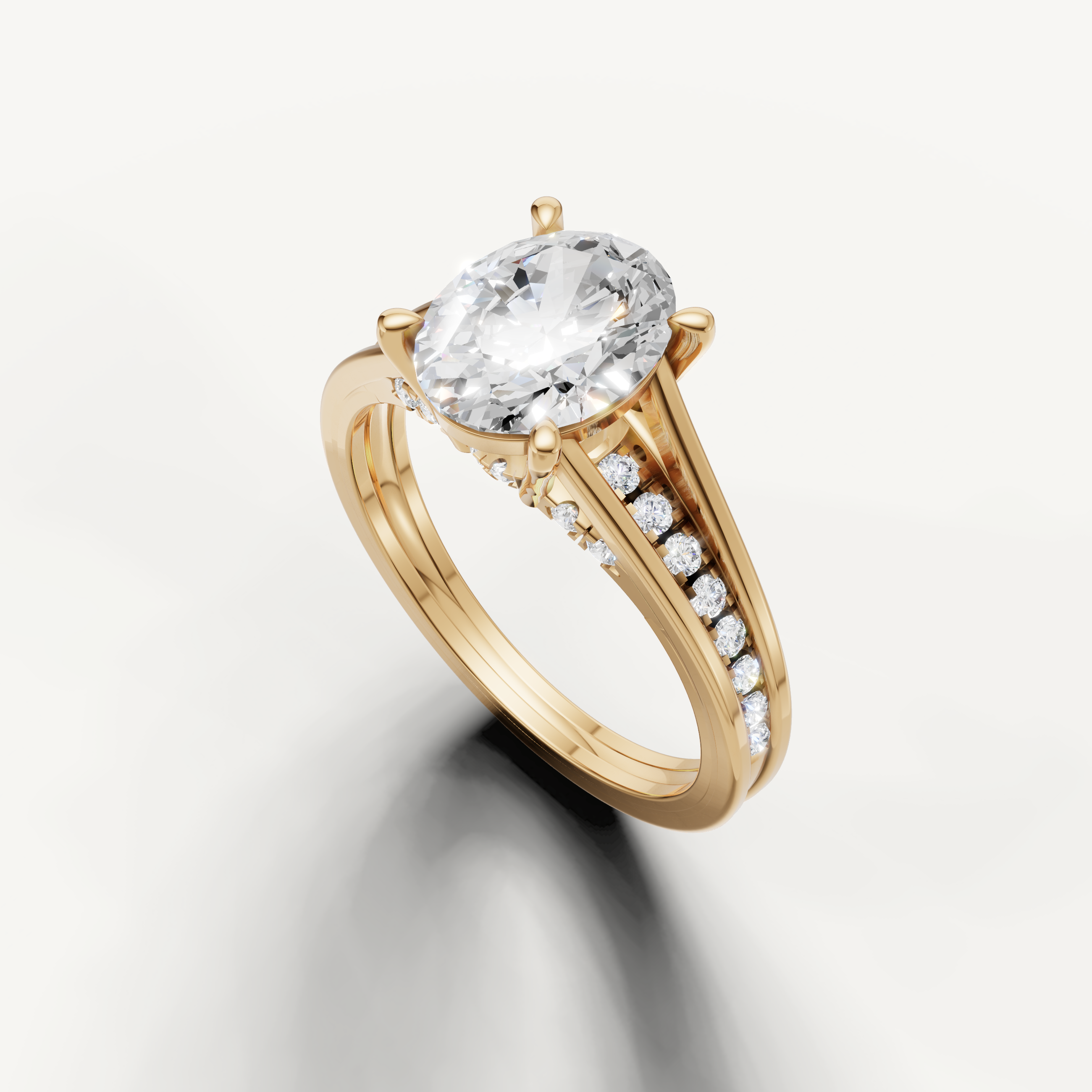 Yellow Gold Oval Shape Diamond Engagement Ring for Women – Raul Diamonds