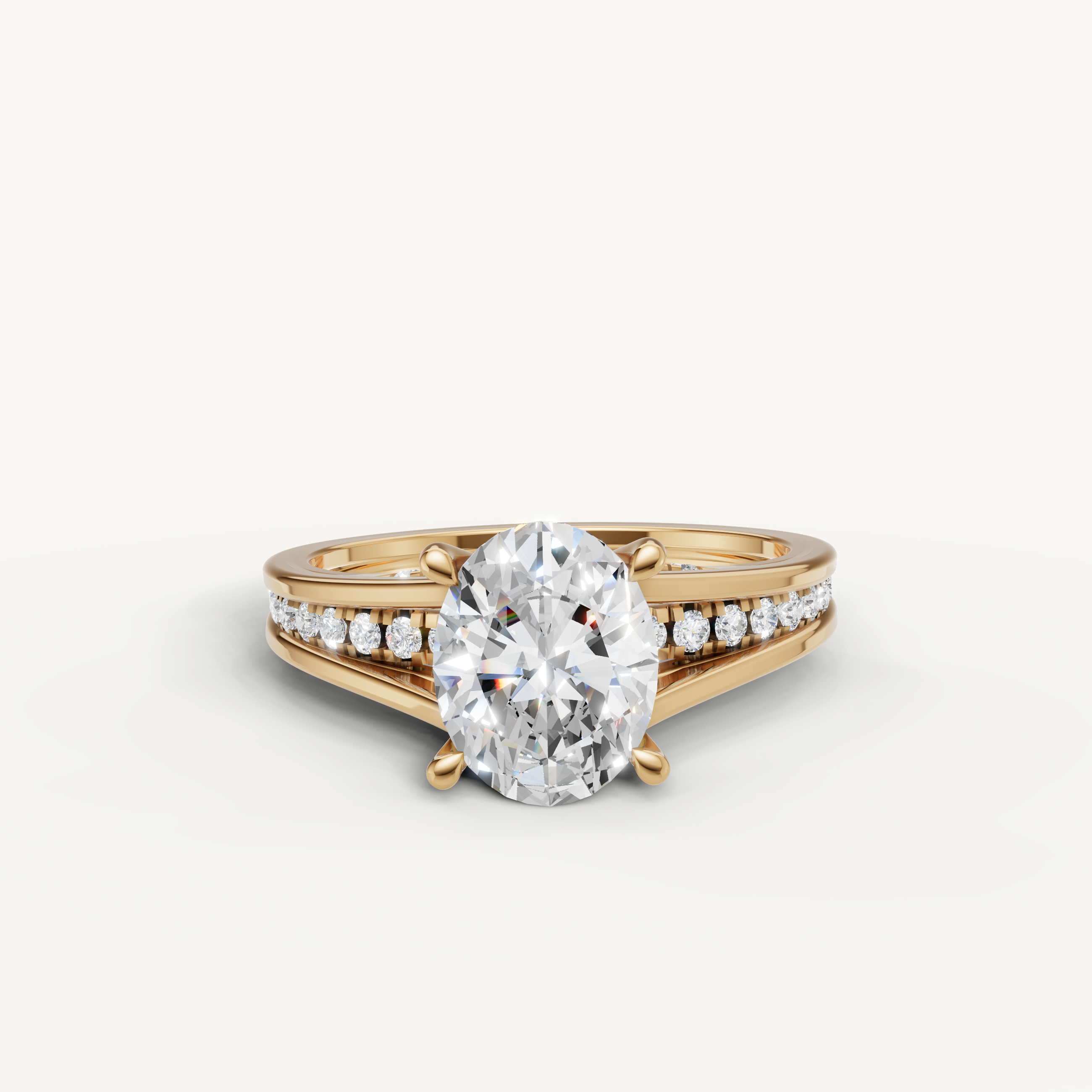 Oval Cut Lab Grown Diamond Engagement Ring in 14K Yellow Gold – Raul Diamonds