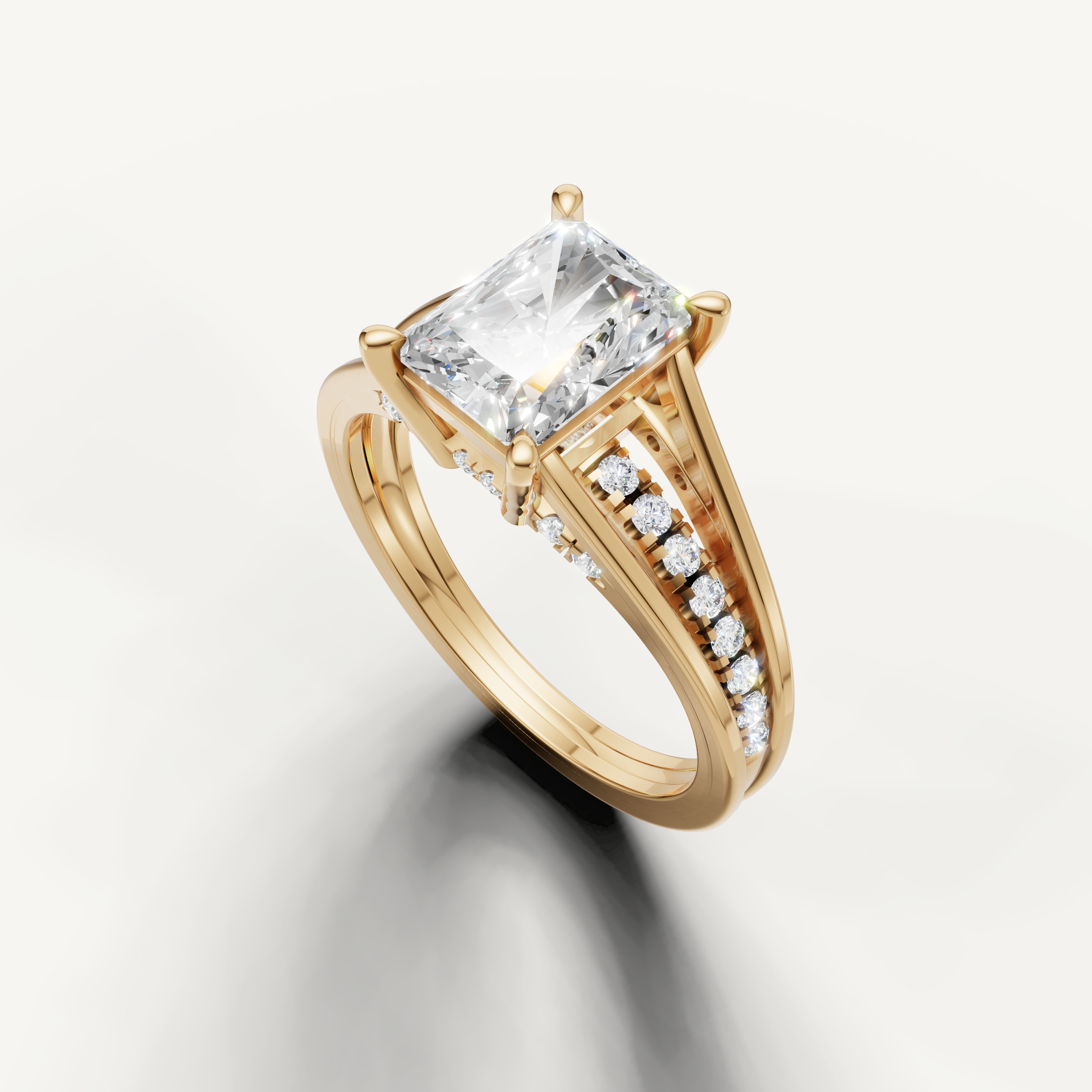 Yellow Gold Radiant Cut Diamond Engagement Ring for Women – Raul Diamonds