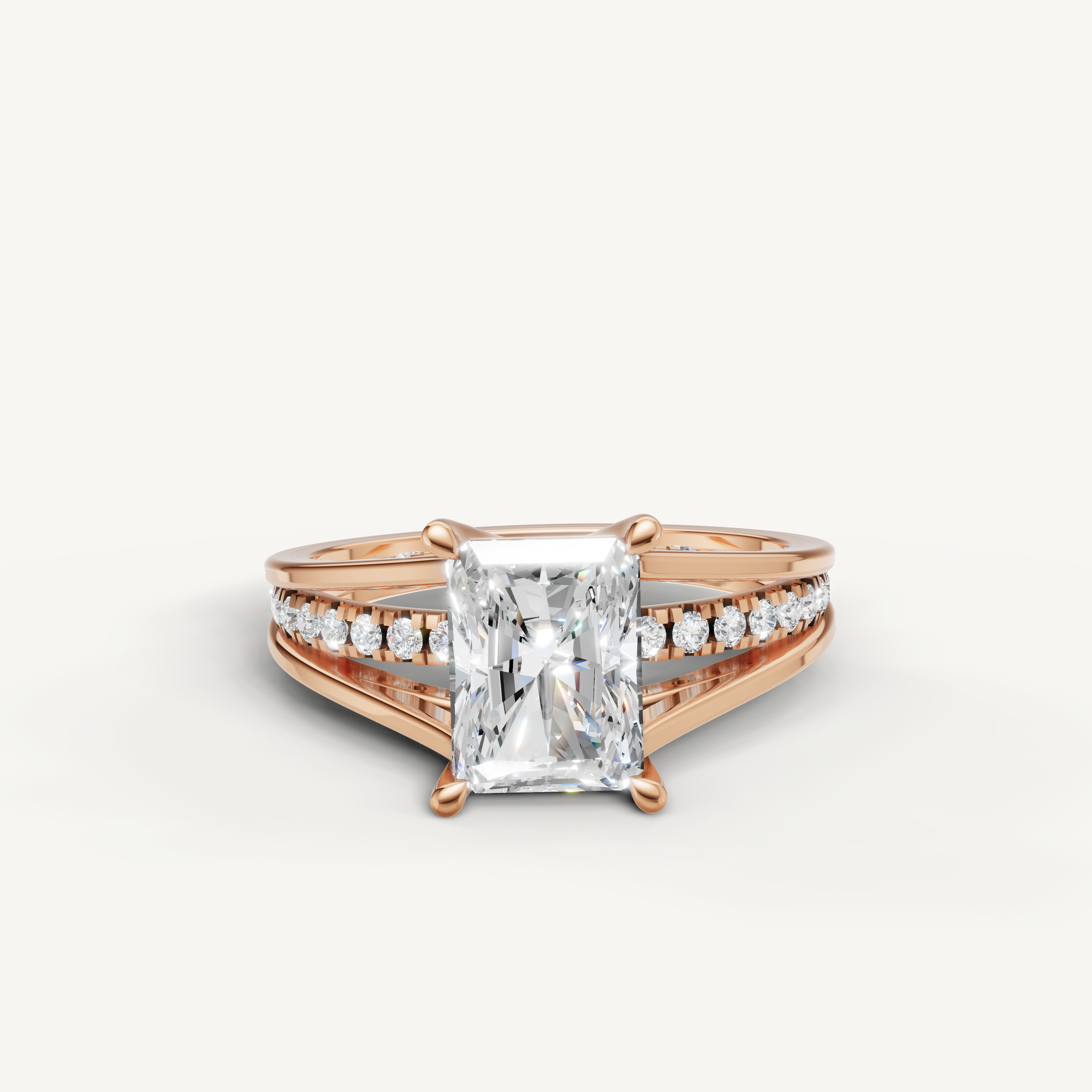 Radiant Cut Lab Grown Diamond Ring in 14K Rose Gold – Raul Diamonds