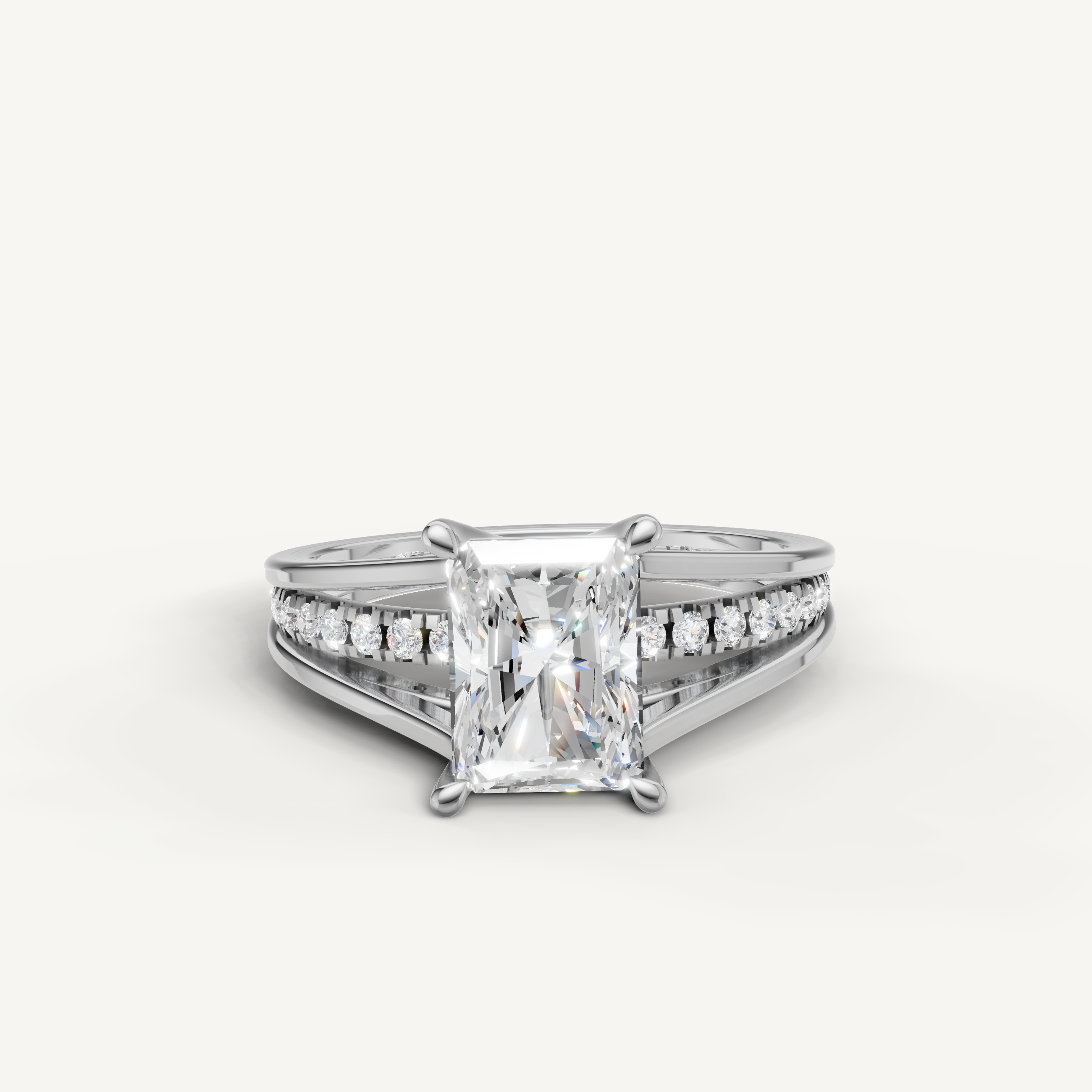 Radiant Cut Lab Grown Diamond Engagement Ring in 14K White Gold – Raul Diamonds