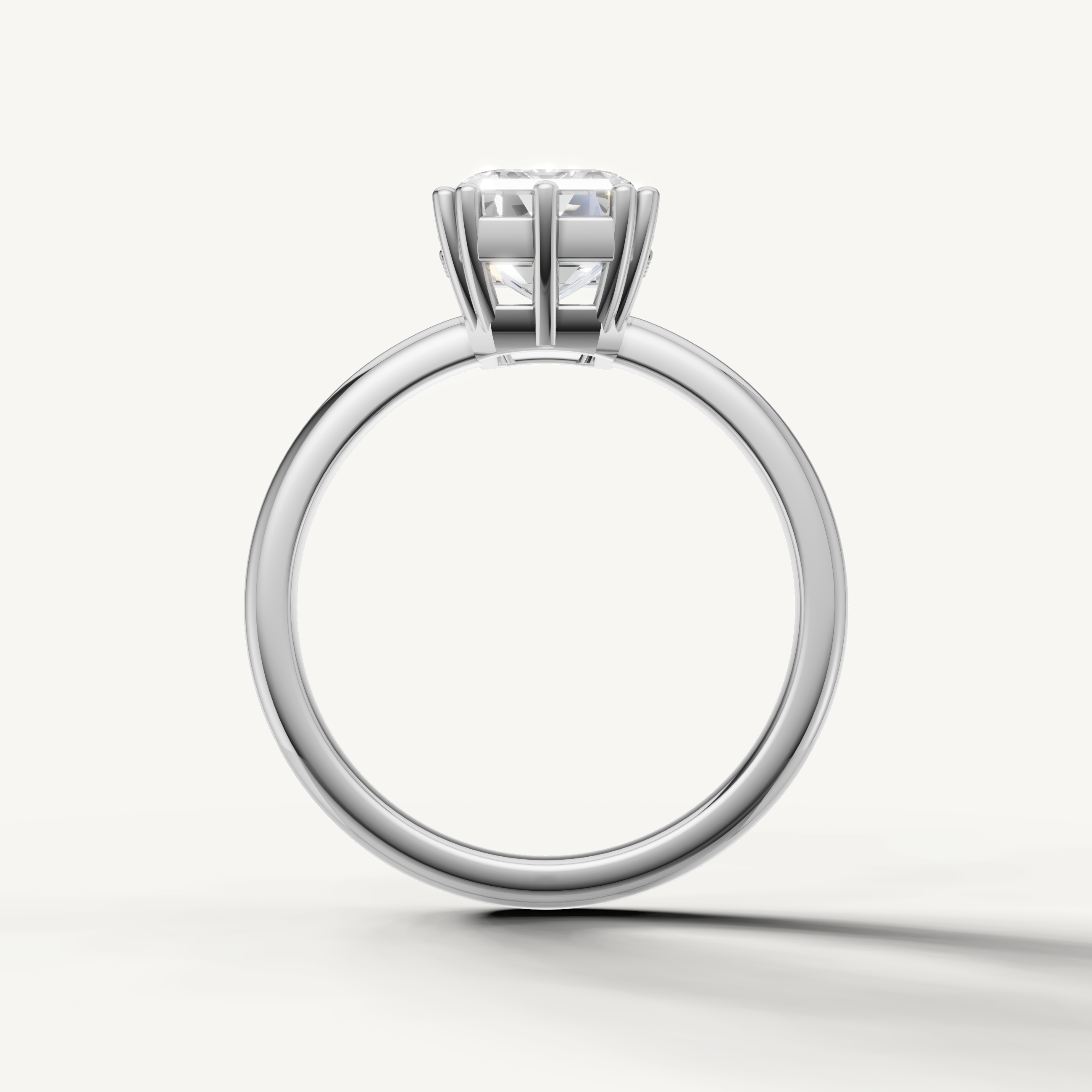 White Gold Emerald Cut Engagement Ring with Hidden Accent Diamonds – Raul Diamonds