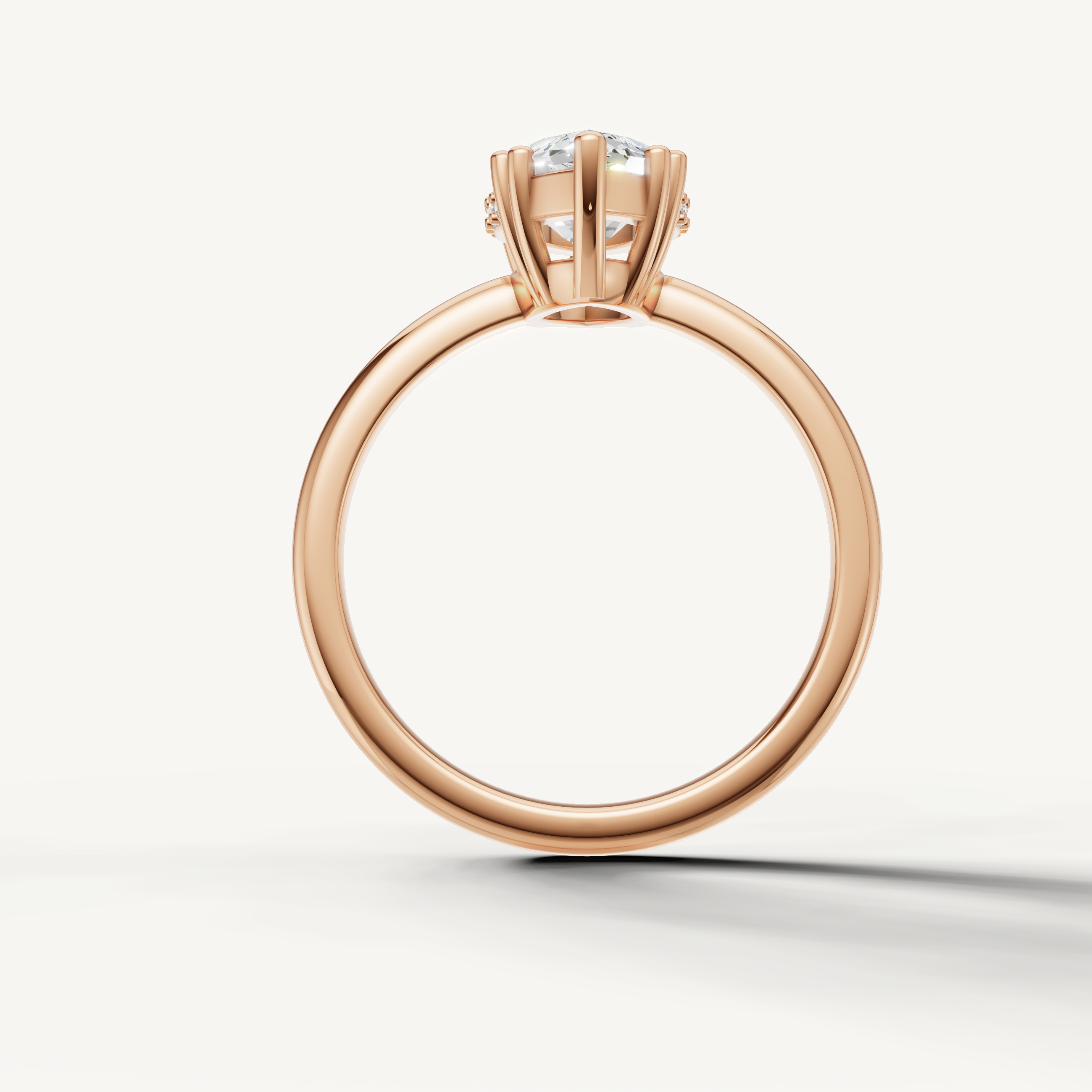 14K Rose Gold Marquise Cut Engagement Ring with Hidden Accent Diamonds – Raul Diamonds