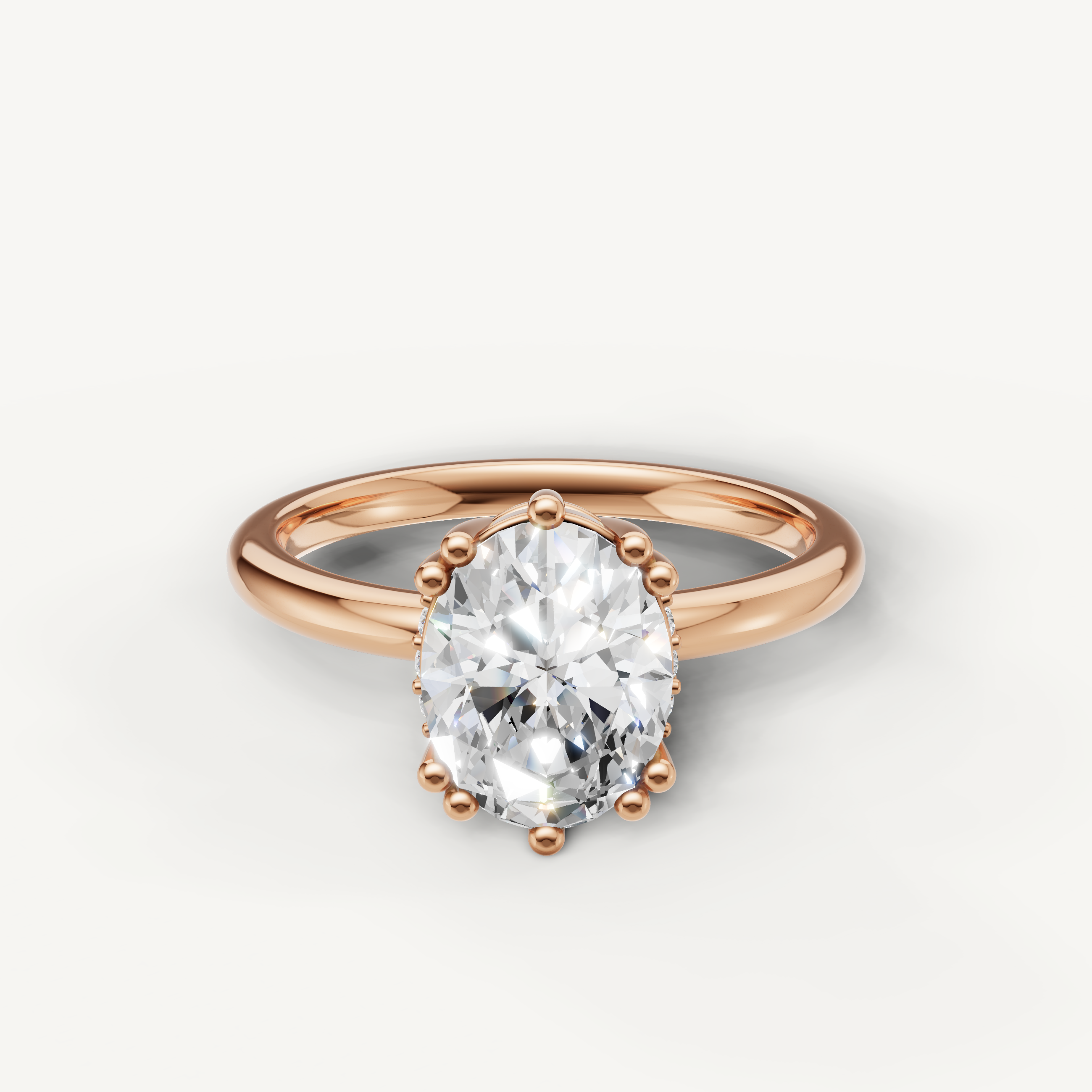 Oval Cut Lab Grown Diamond Engagement Ring in 14K Rose Gold – Raul Diamonds